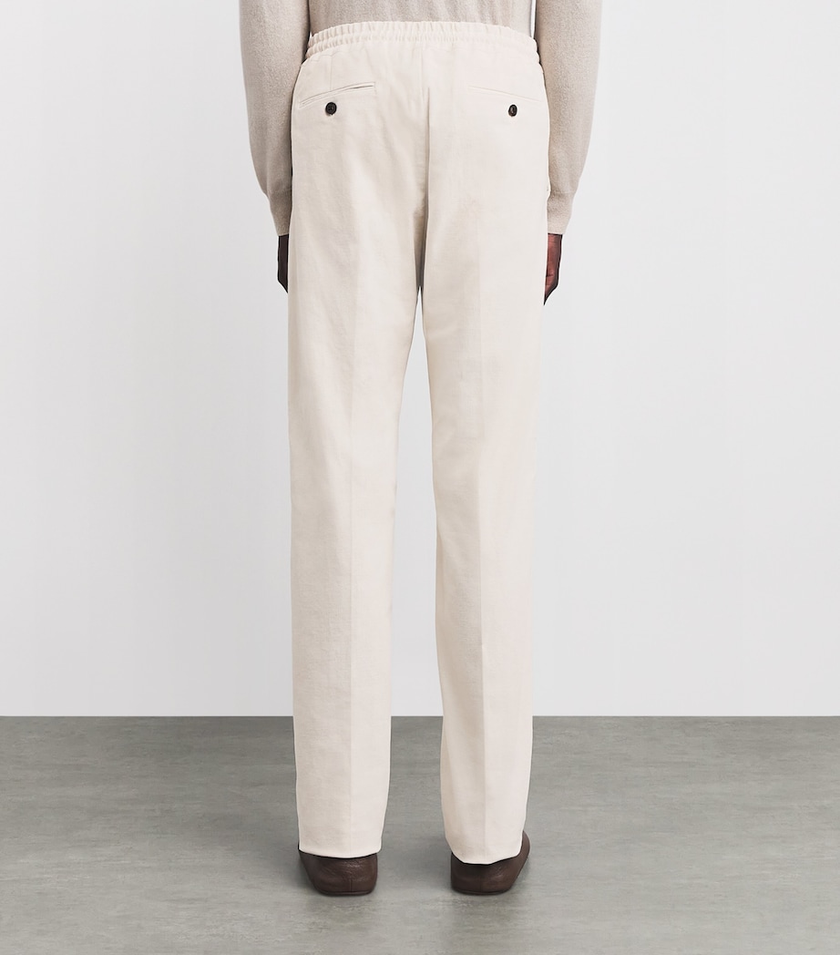 Corduroy Drawstring Trousers 81 WHITE Image 4