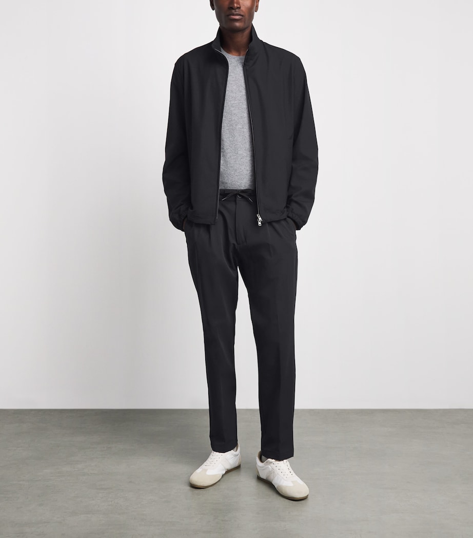 Herno Mens Stretch Technical Drawstring Trousers Nero Image 2