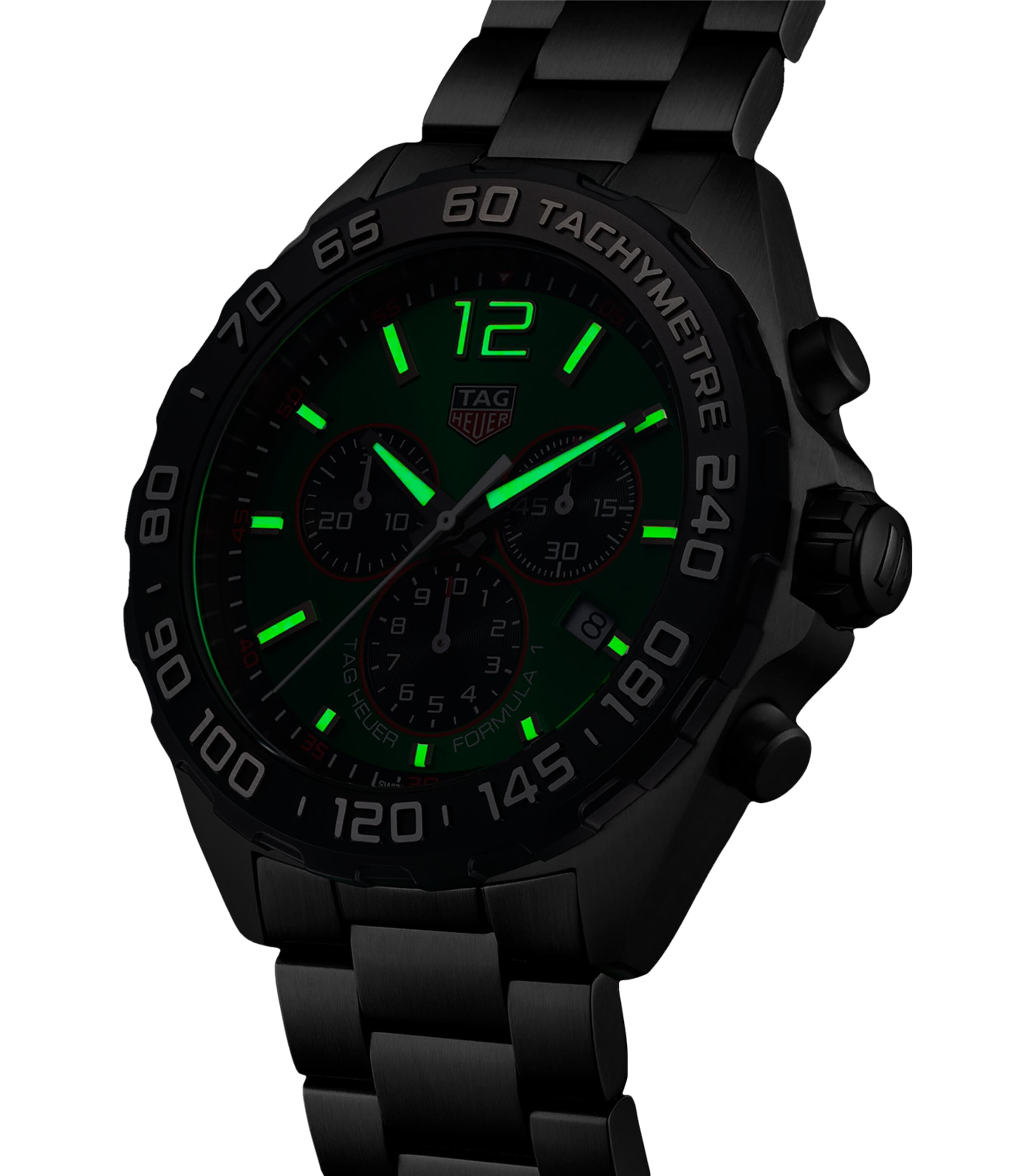 TAG Heuer Stainless Steel Formula 1 Chronograph Watch 43mm Green Image 6