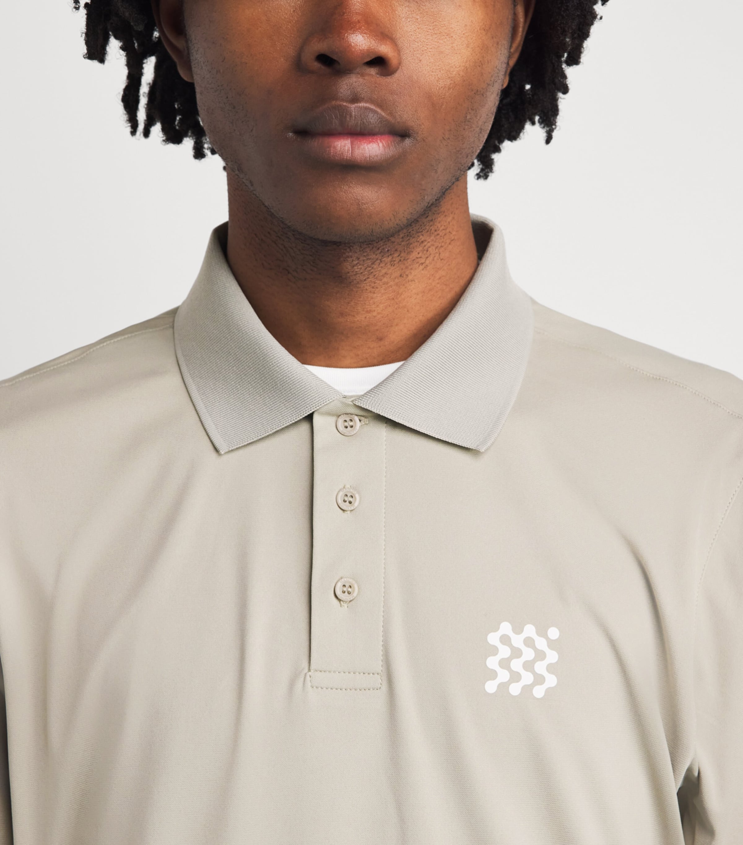 Manors Mens Seawool Logo Polo Shirt Dune Image 3