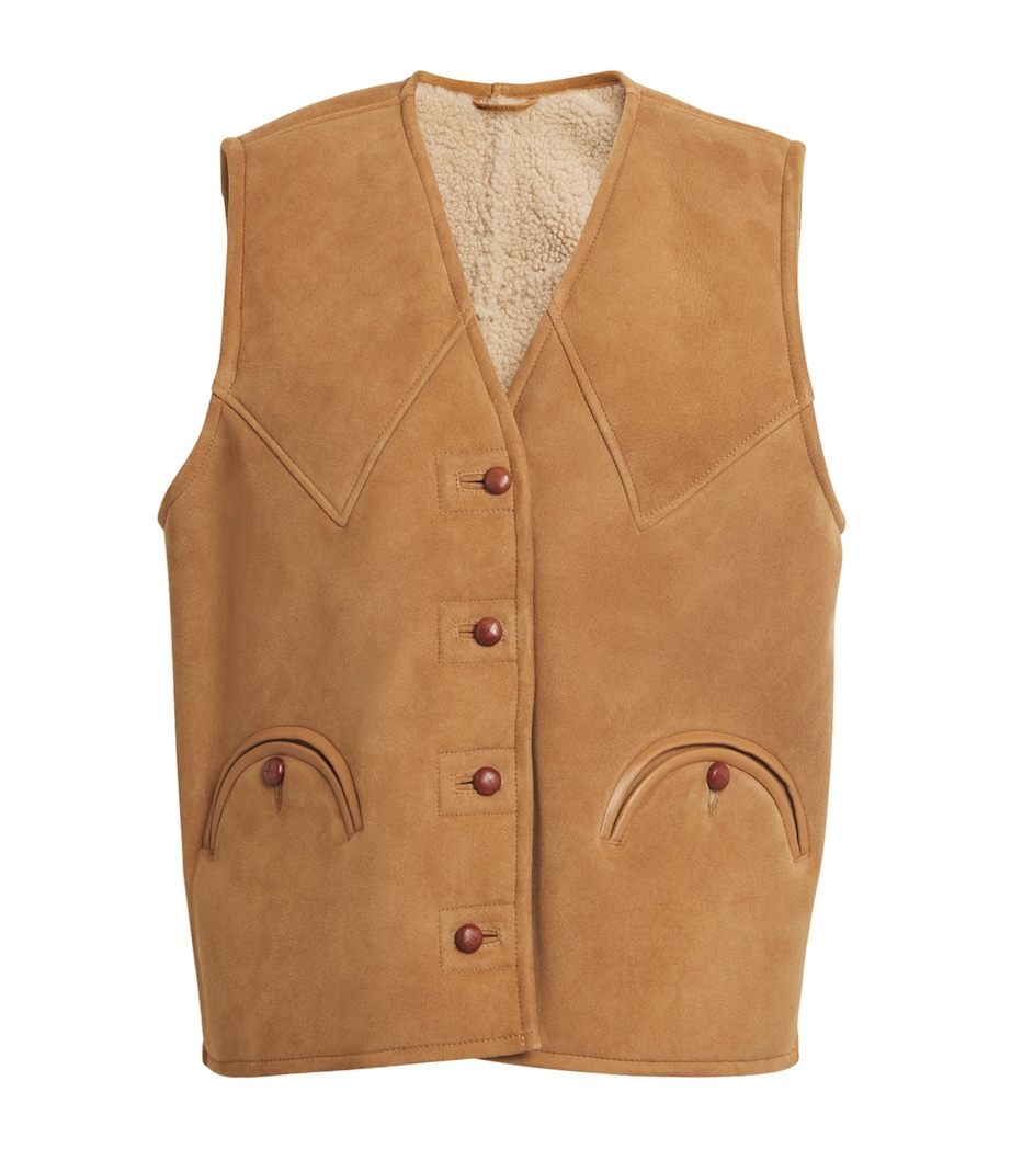 Shearling Tatoosh Gilet 0001 CAMEL Image 1