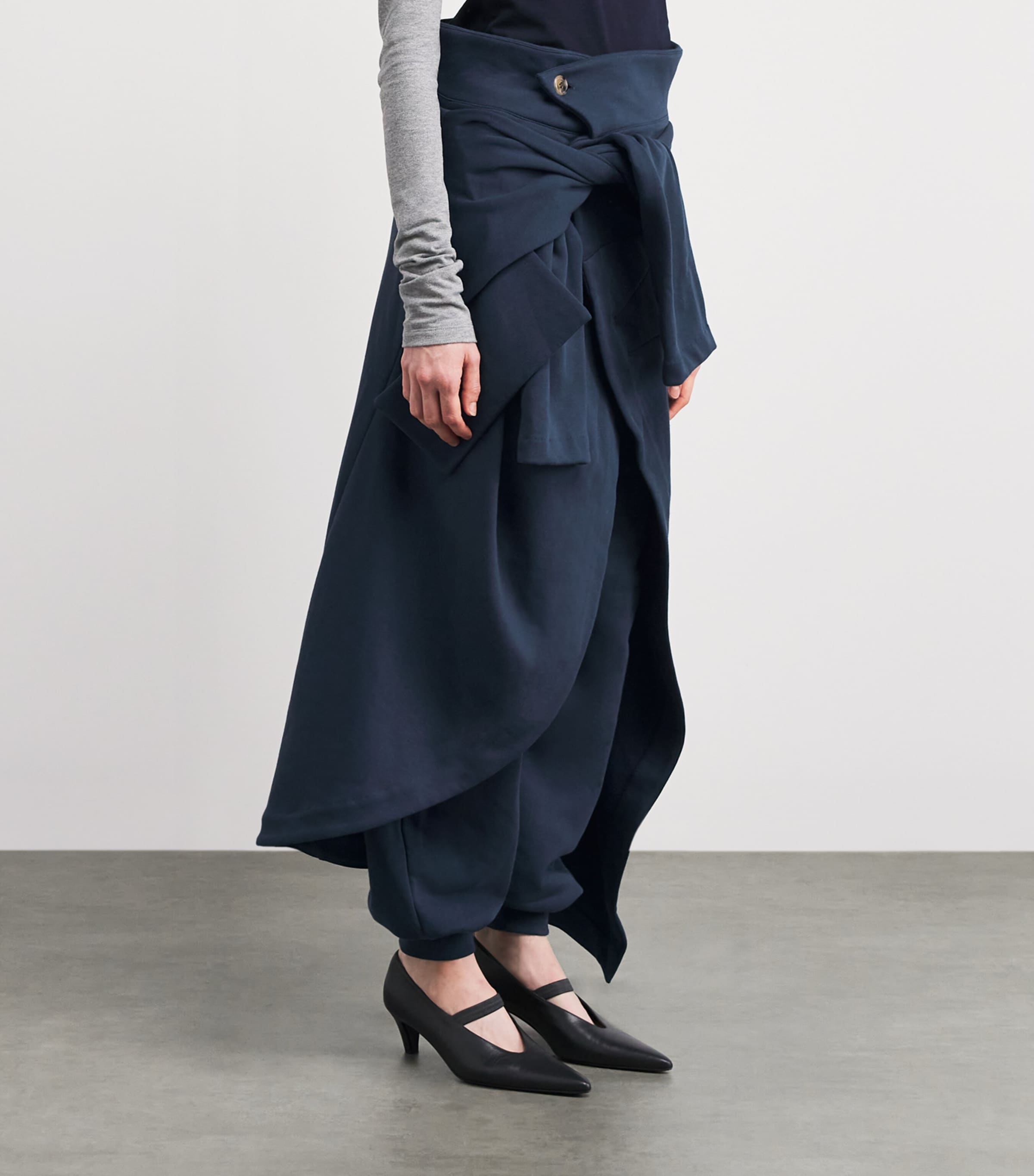 Cotton Wrap Sweatpants NAVY Image 3