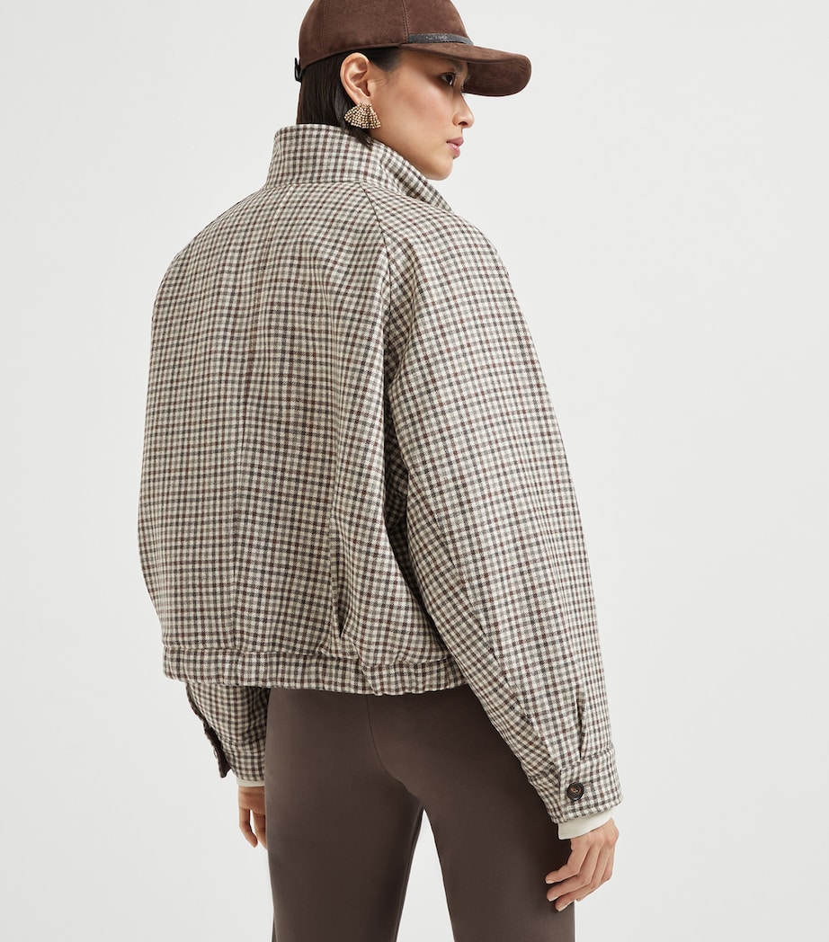 Virgin Wool Check Bomber Jacket C001 Image 3