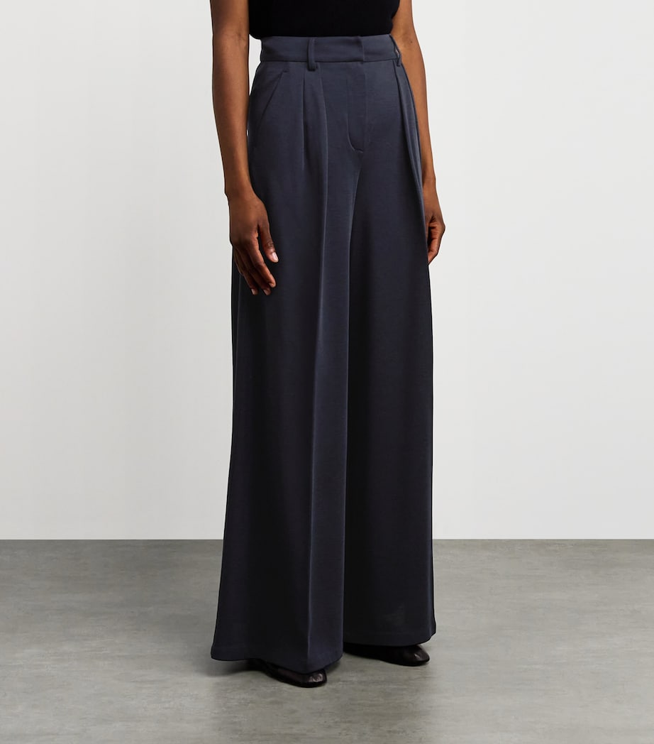 Wool Jersey Palazzo Trousers ULTRAMARINE Image 3