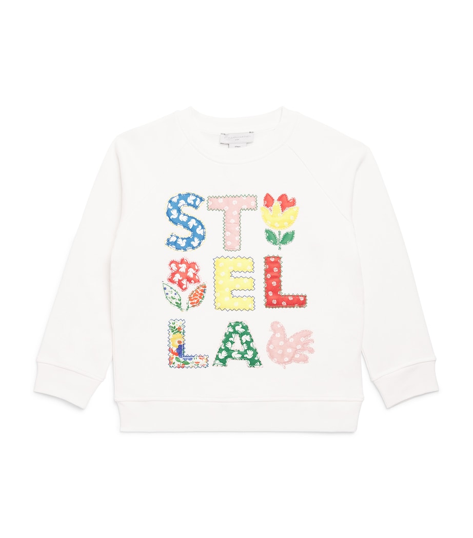 Stella McCartney Kids Cotton Patchwork Sweatshirt (2-14 Years) Ivory Image 1