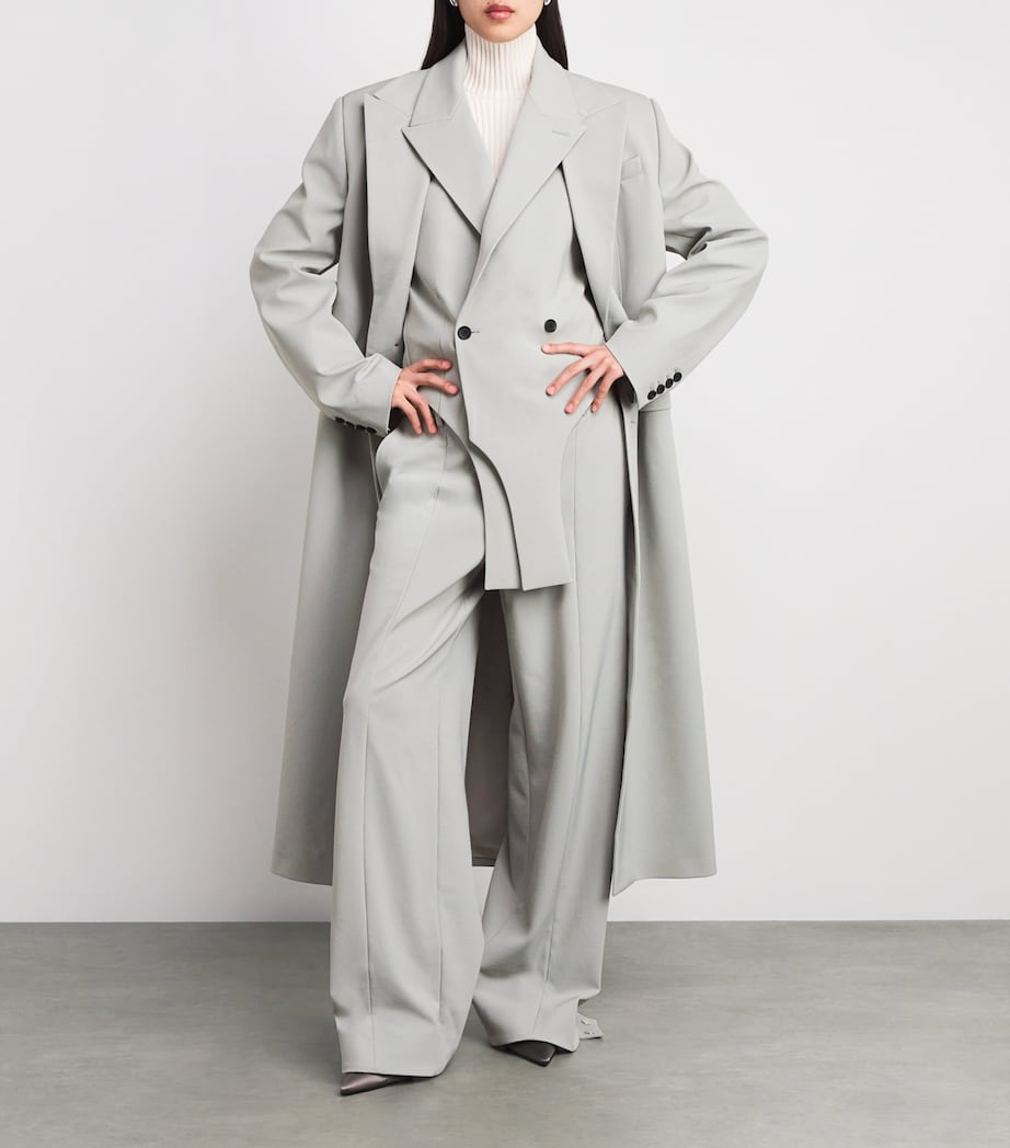Double-Layer Longline Coat 02-GREY Image 2