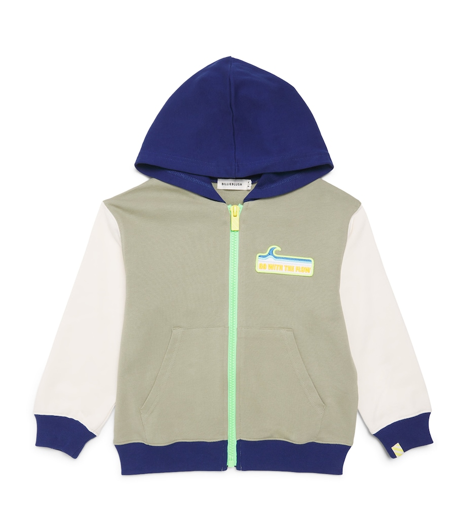 Cotton Zip-Up Hoodie (4-12 Years) 602LIME Image 1