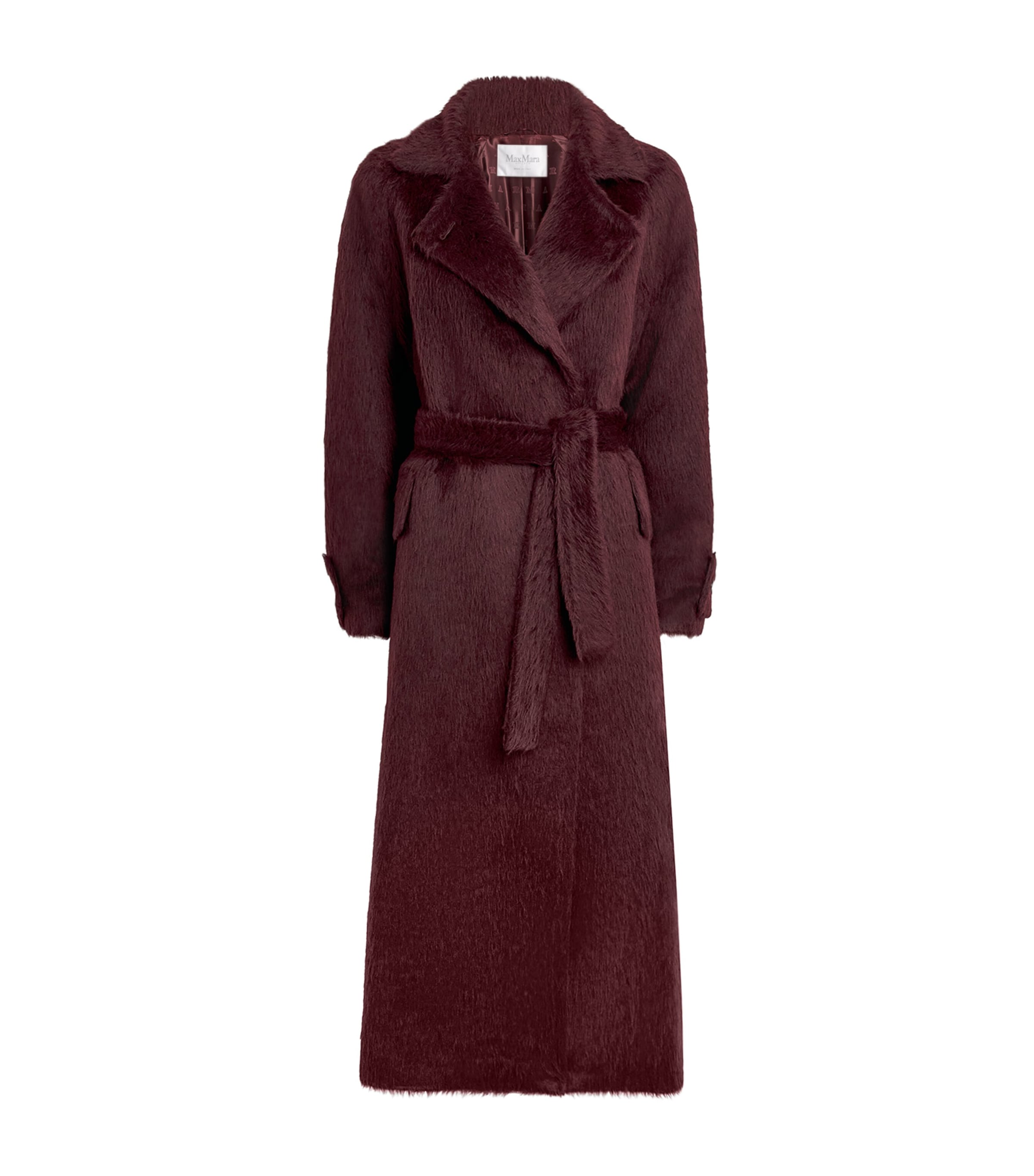 Max Mara Albata Belted Alpaca And Wool-blend Coat In Red