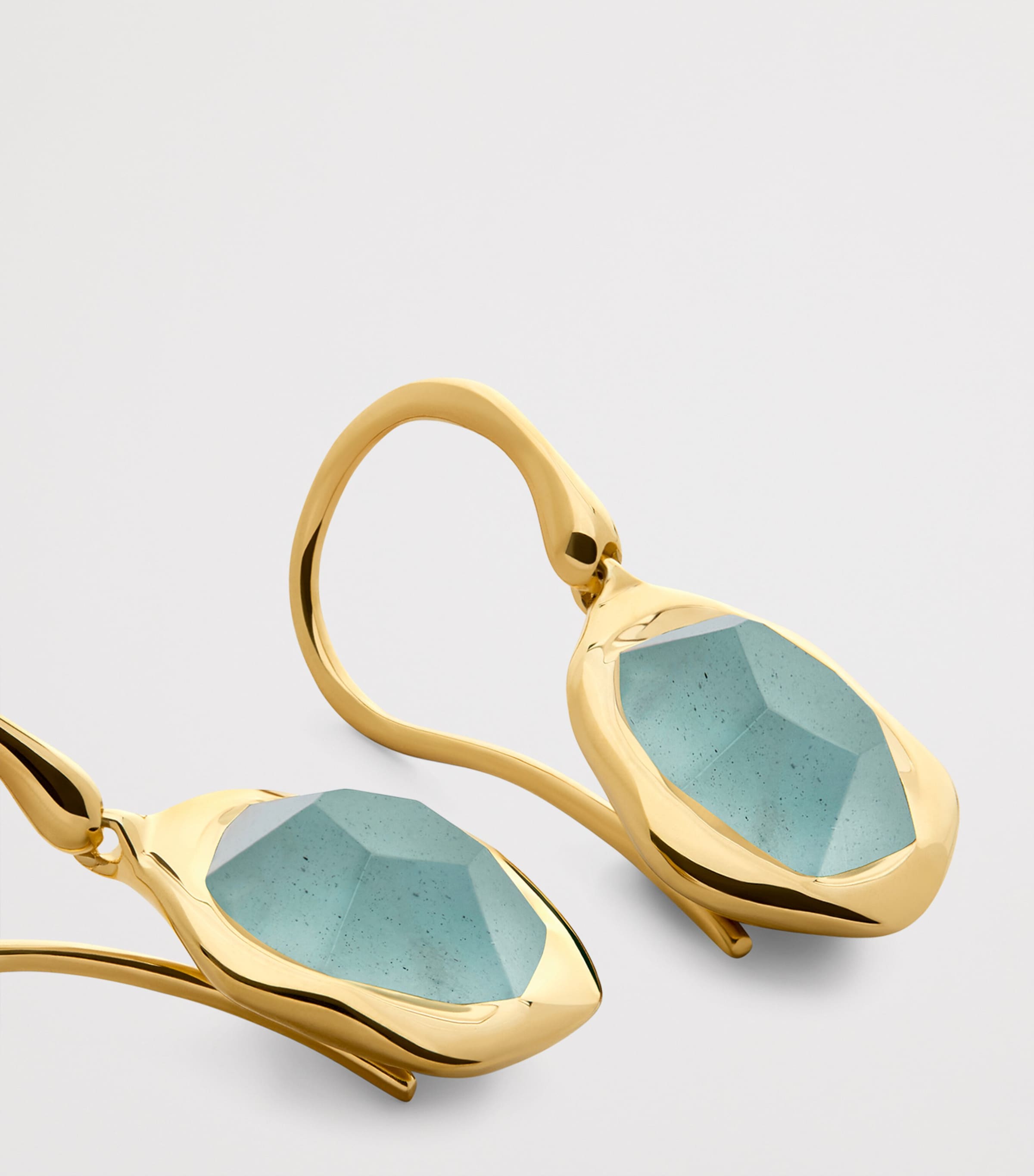 Monica Vinader Gold Vermeil and Aquamarine Odyssey Earrings Gold Vermeil Image 2