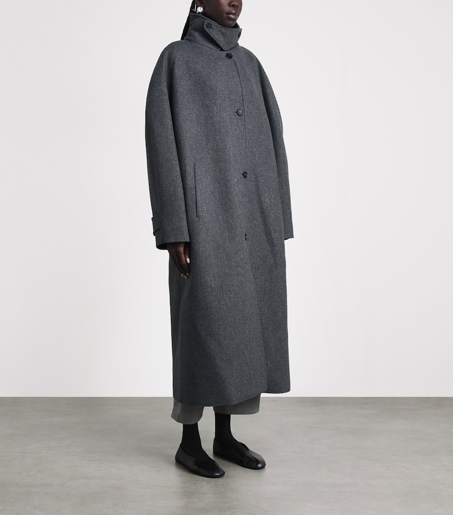 Jil Sander Womens Wool-Blend Oversized Coat Fog Image 4