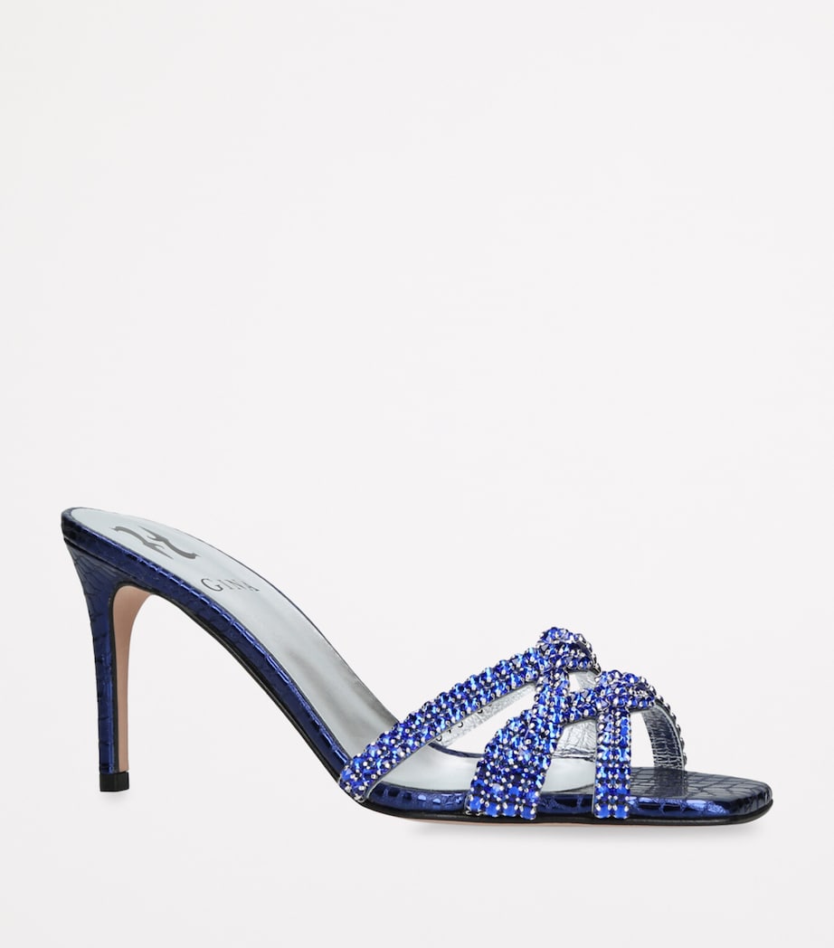 Crystal-Embellished Loie Mules 85 BLUE Image 3