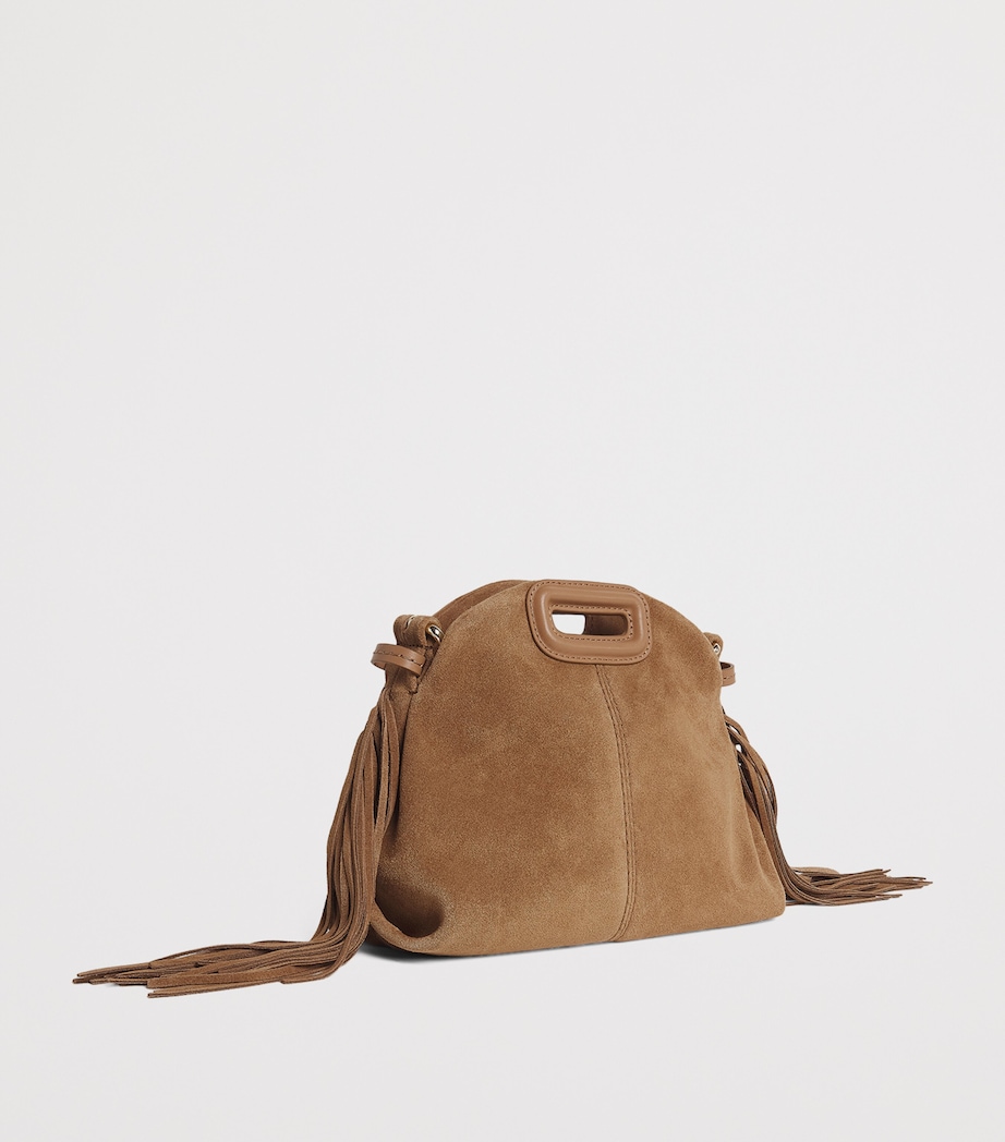 Maje Mini Suede Miss M Shoulder Bag Camel Image 3
