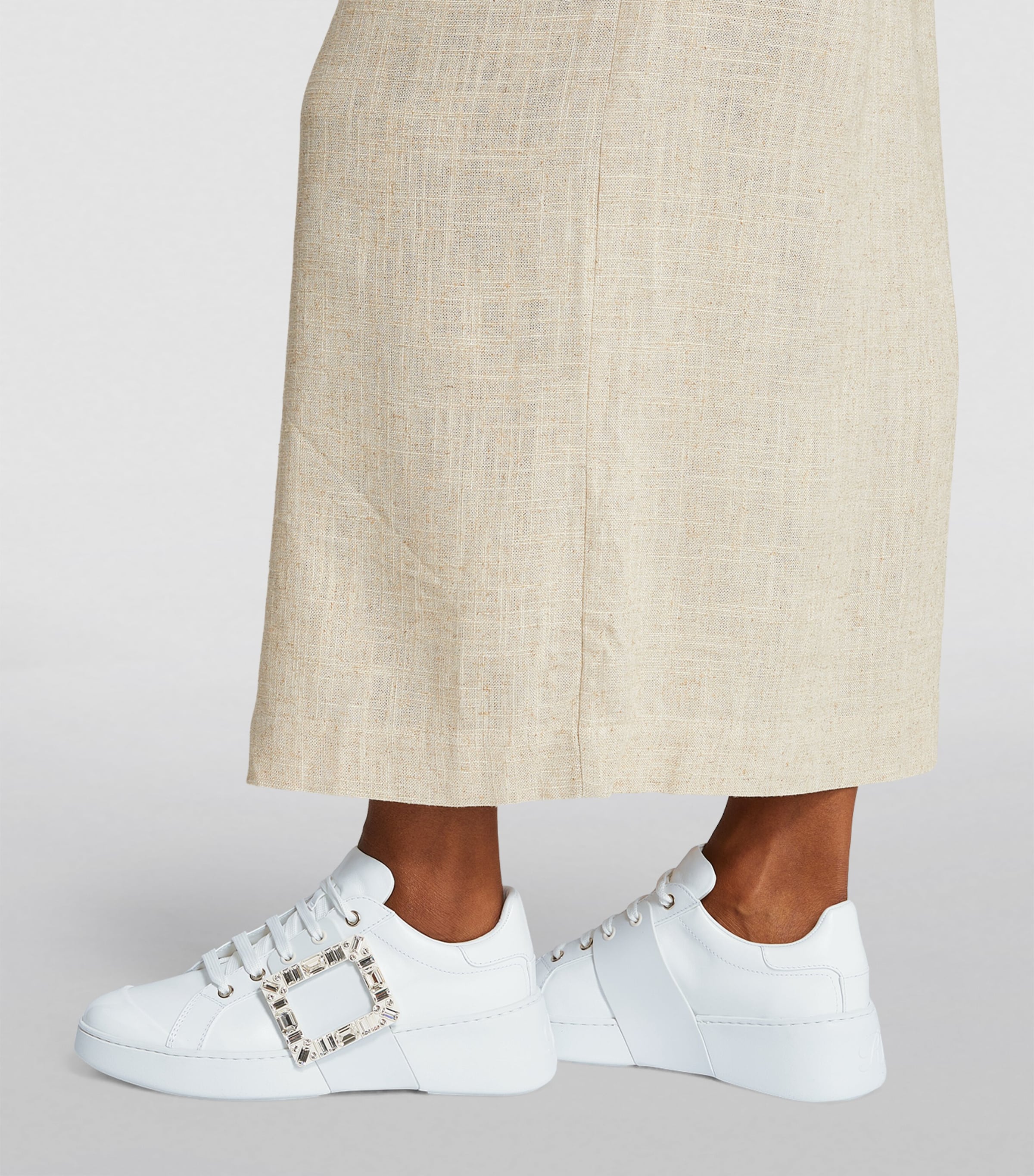 Roger Vivier Leather Viv Skate Sneakers | Harrods US