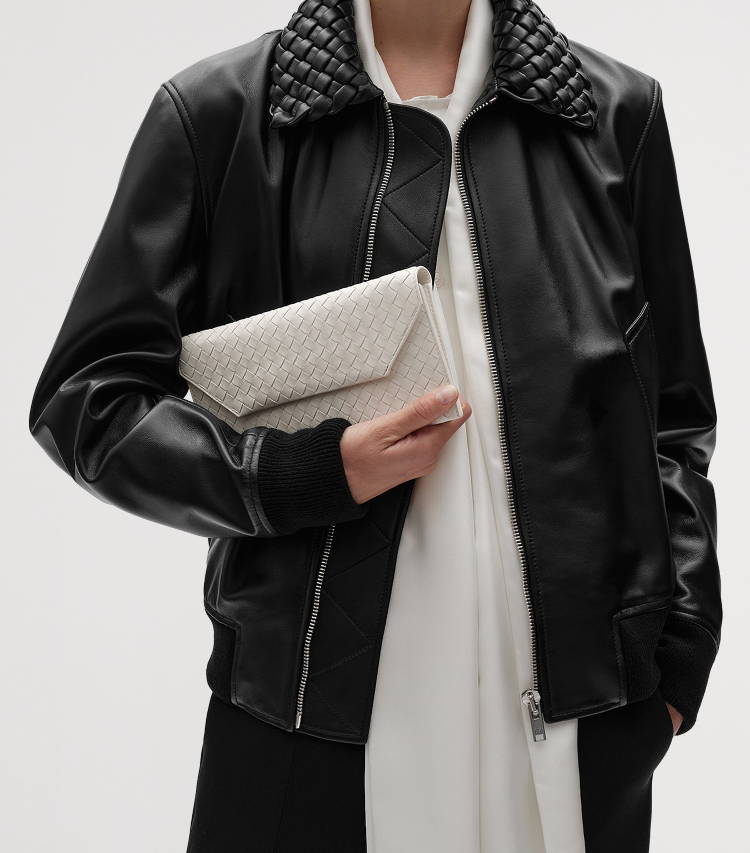 Bottega Veneta Leather Intrecciato Piccolo Envelope Pouch Image 5