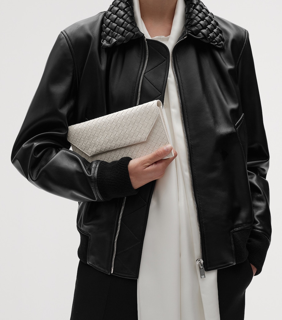 Bottega Veneta Leather Intrecciato Piccolo Envelope Pouch Image 5