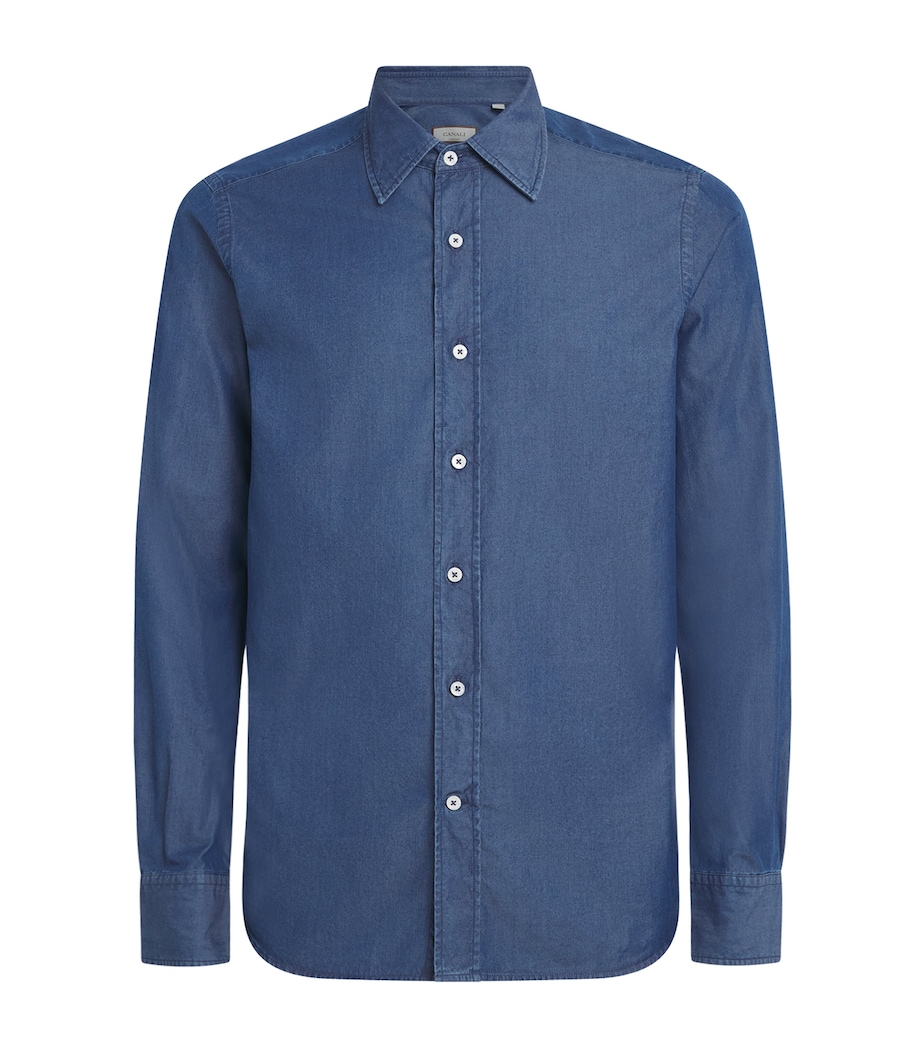 Canali Mens Denim Shirt Image 1