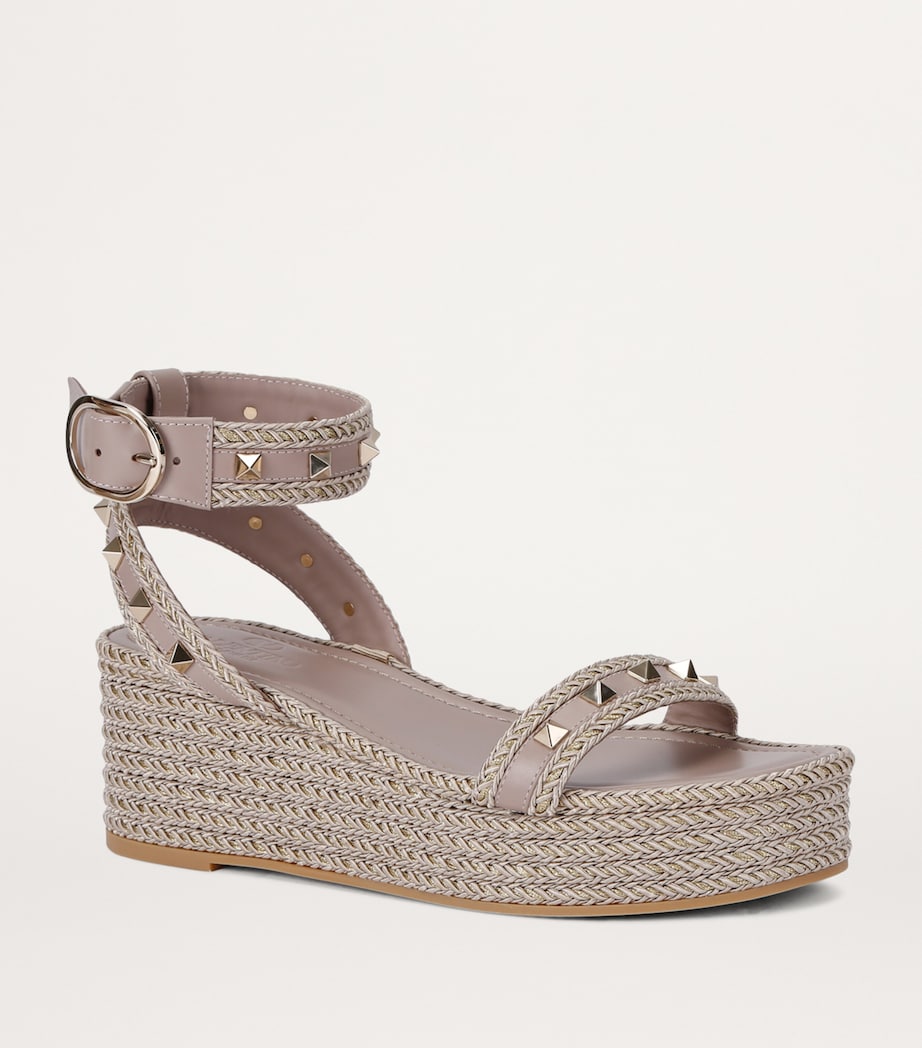 Leather Rockstud Espadrille Sandals 45 BLUSH Image 3