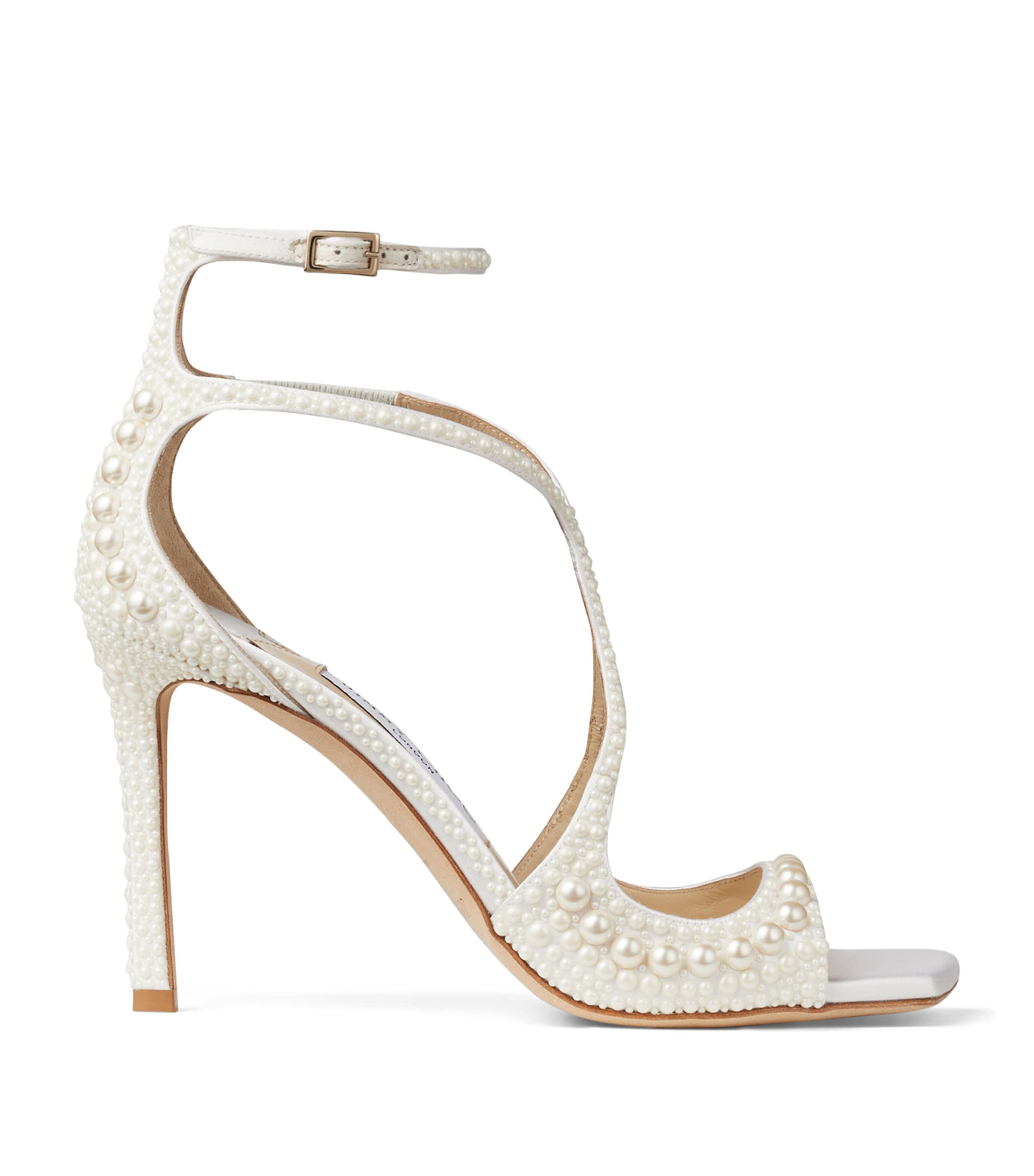 Jimmy Choo Azia 95 Embellished Sandals In White