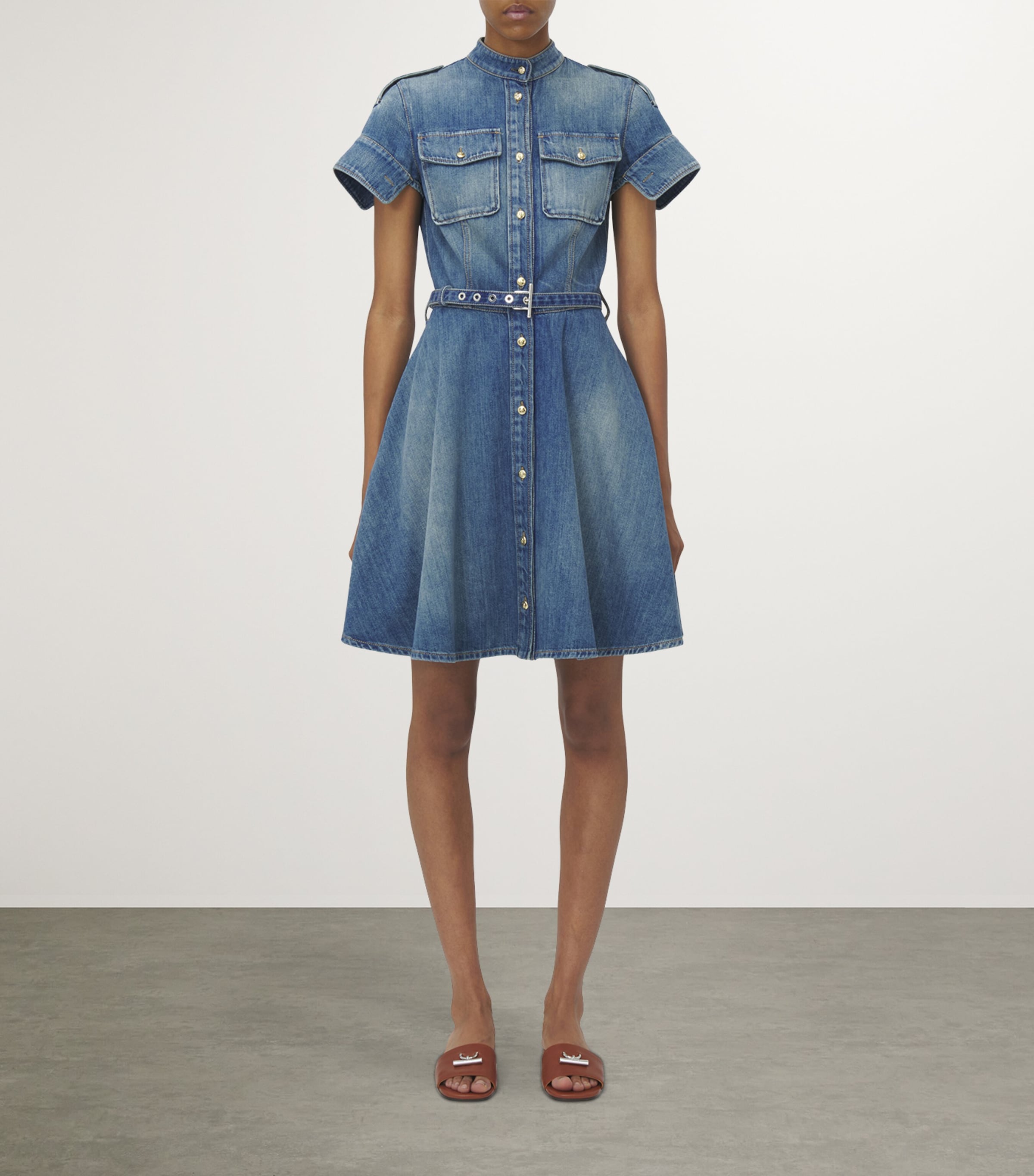 Stonewashed Denim Mini Dress 4315 Image 2