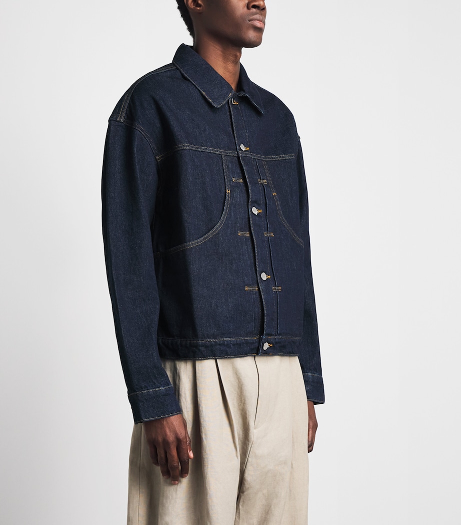 about:blank Mens Boxy Denim Jacket Raw Indigo Image 4