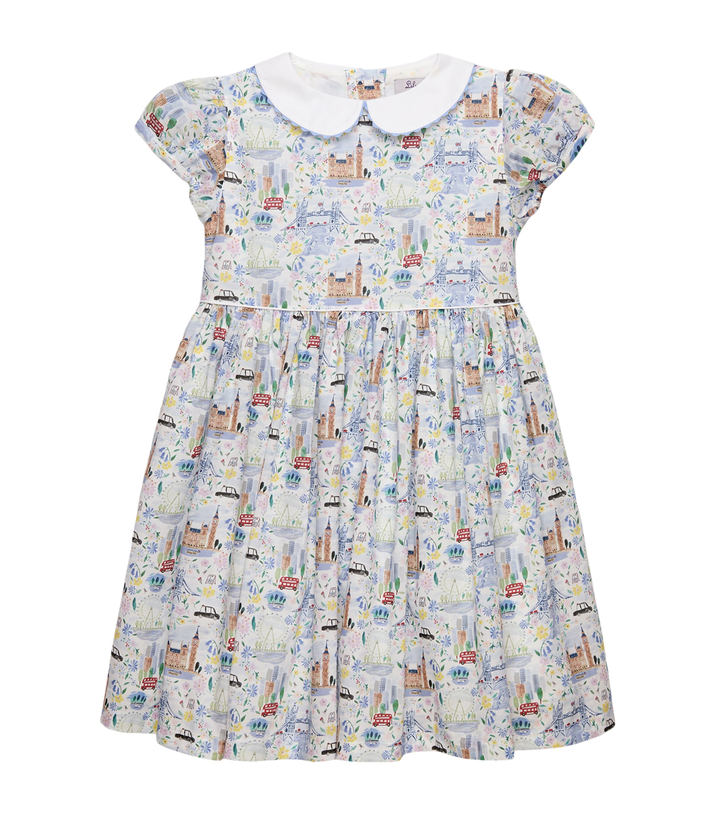 Trotters Cotton London Scenes Dress (2-5 Years) Multi London Scenes Image 1