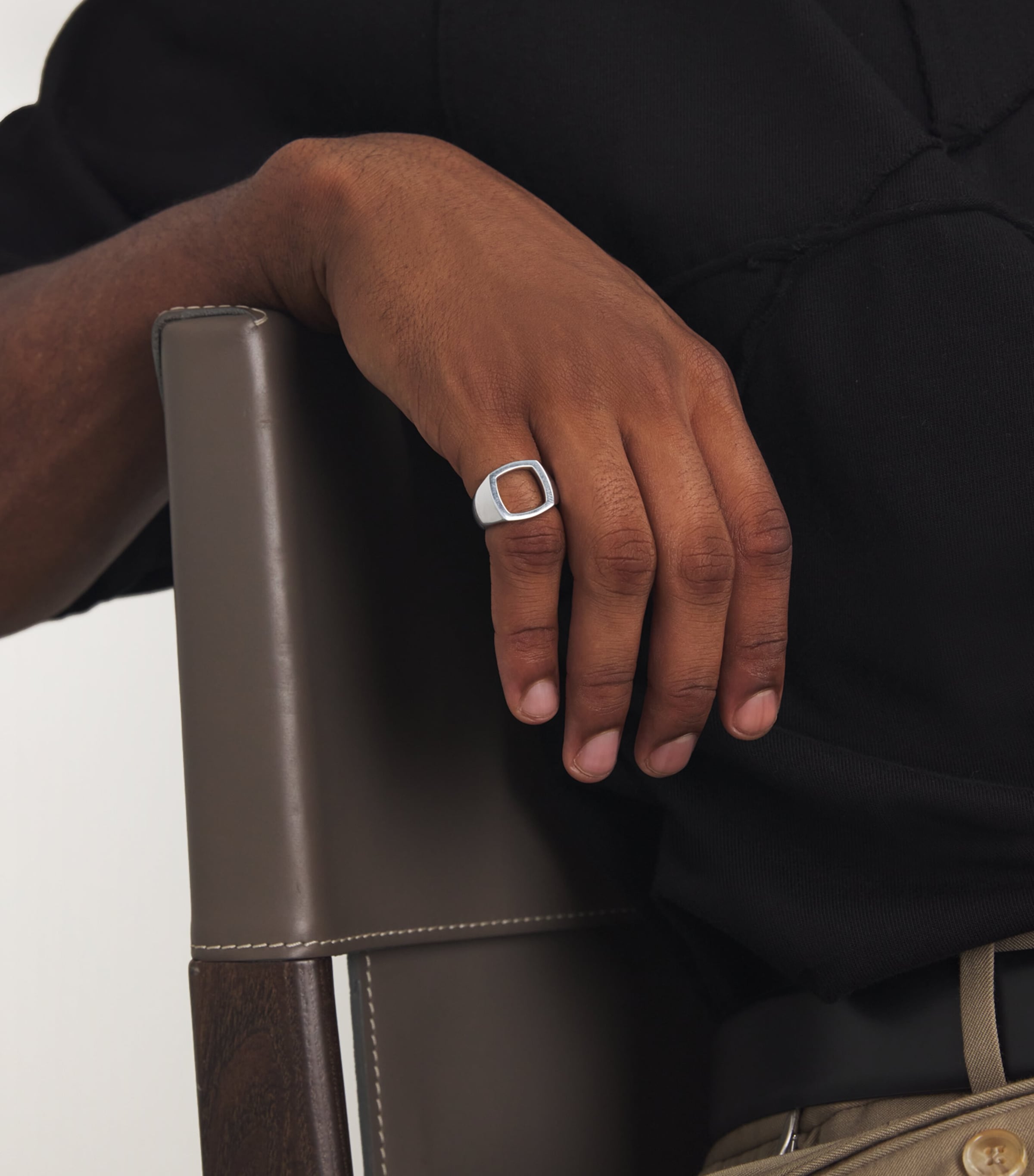 Tom Wood Sterling Silver Cushion Open Ring | Harrods US
