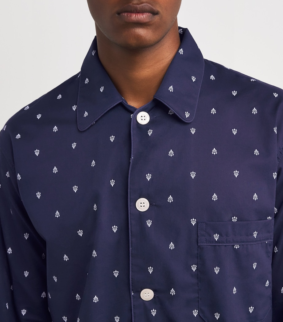 Silk Paisley Print Pyjama Set NAVY Image 6