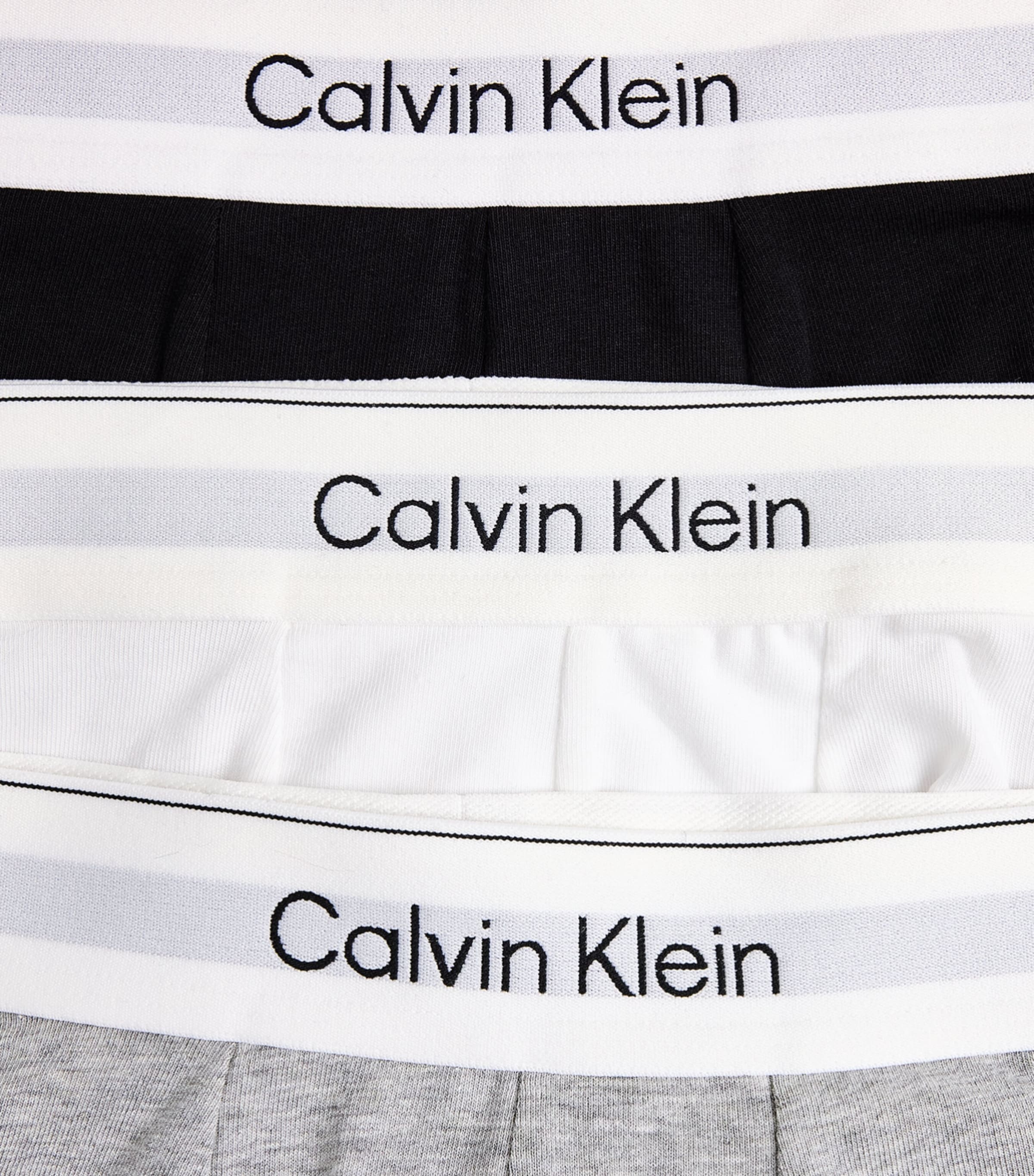 Calvin Klein Mens Stretch-Cotton Icon Trunks (Pack of 5) Black W/white W Image 5