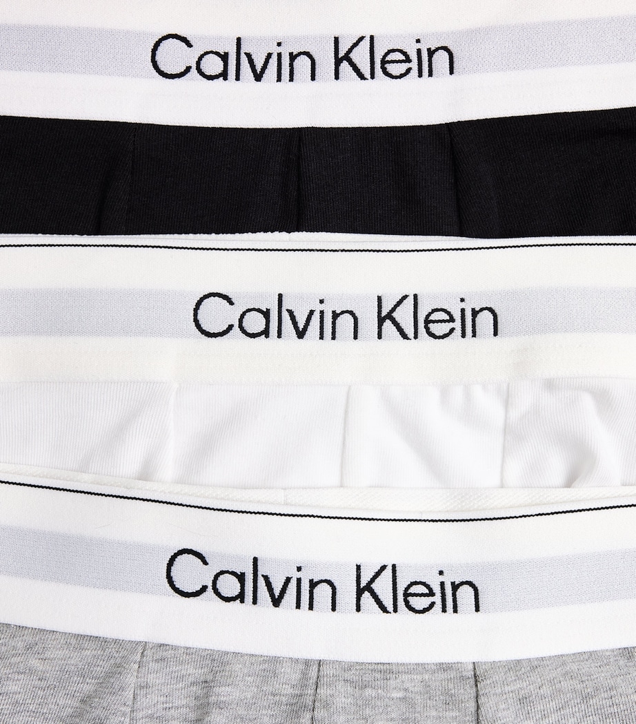 Calvin Klein Mens Stretch-Cotton Icon Trunks (Pack of 5) Black W/white W Image 5