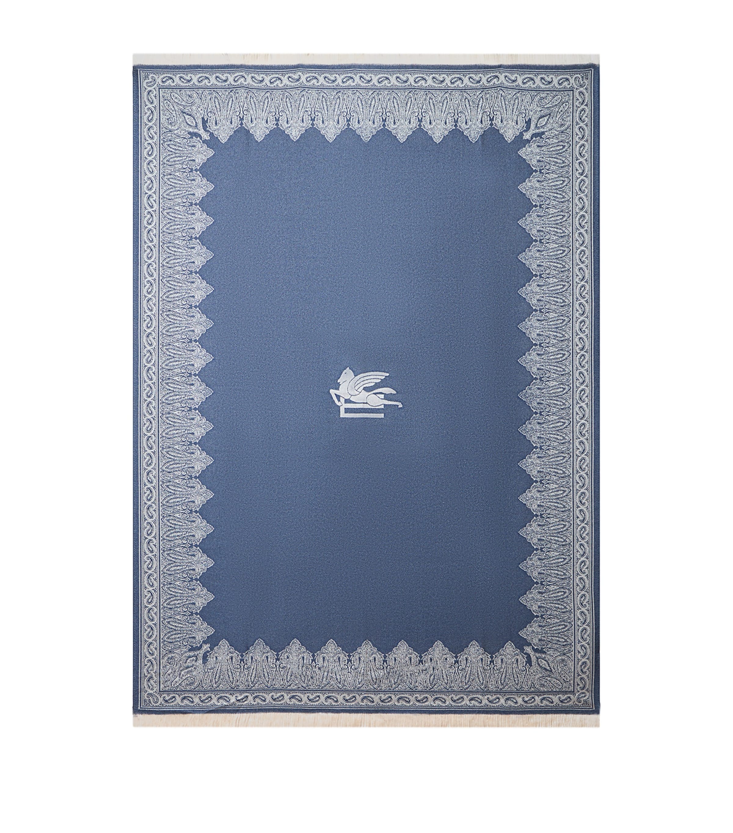 Wool Pervinca Fringed Throw (140cm x 180cm) B9110 DARK BLUE Image 1