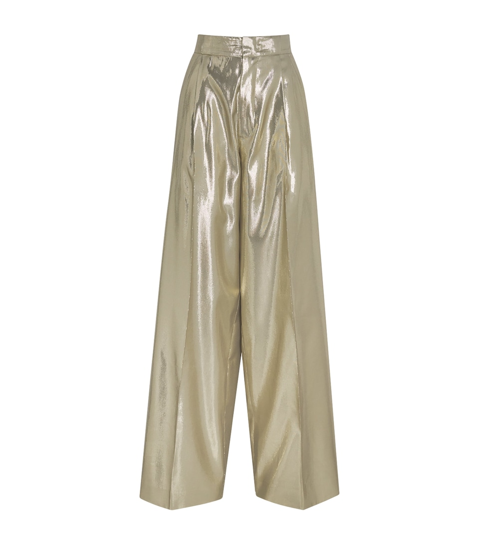 Silk-Blend Bogart Wide-Leg Trousers