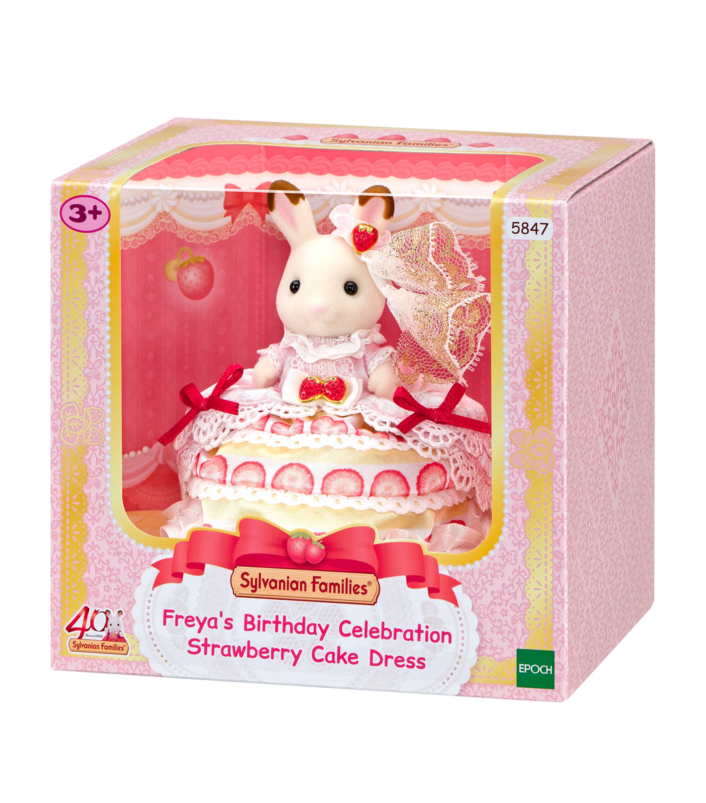 Sylvanian Families Freya's Birthday Celebration Strawberry Cake Dress Image 3