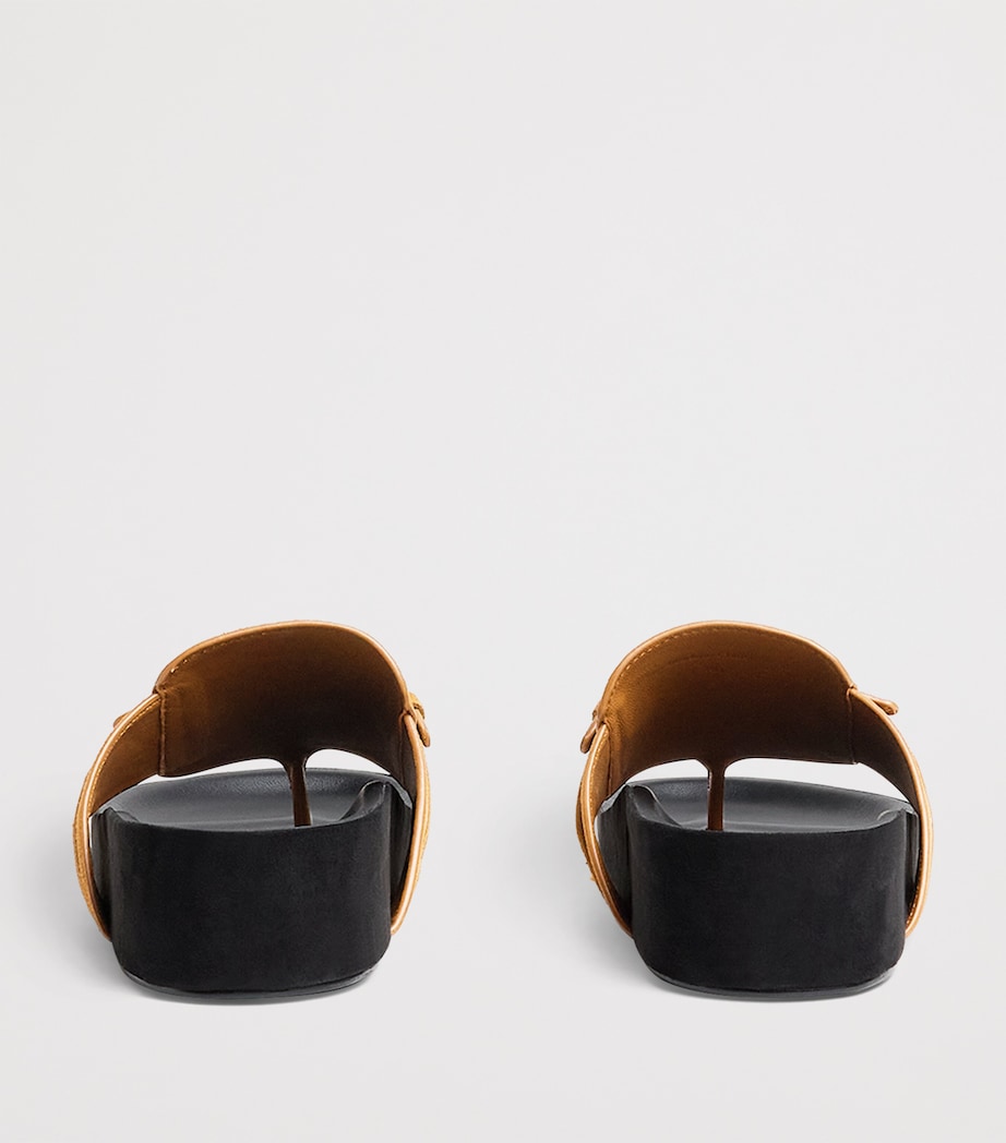 Sandro Paris Suede-Leather Platform Flip Flops Brown Image 5