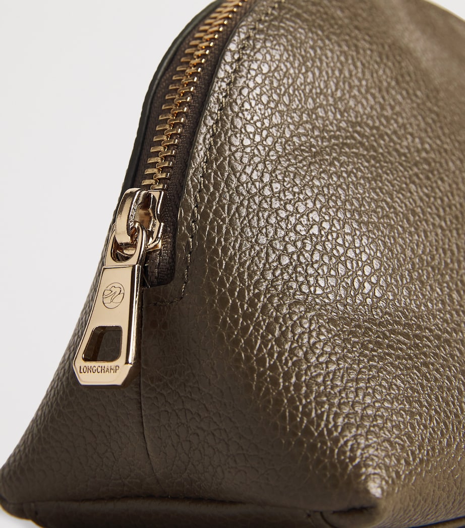 Longchamp Leather Le Foulonné Pouch Caper Image 4