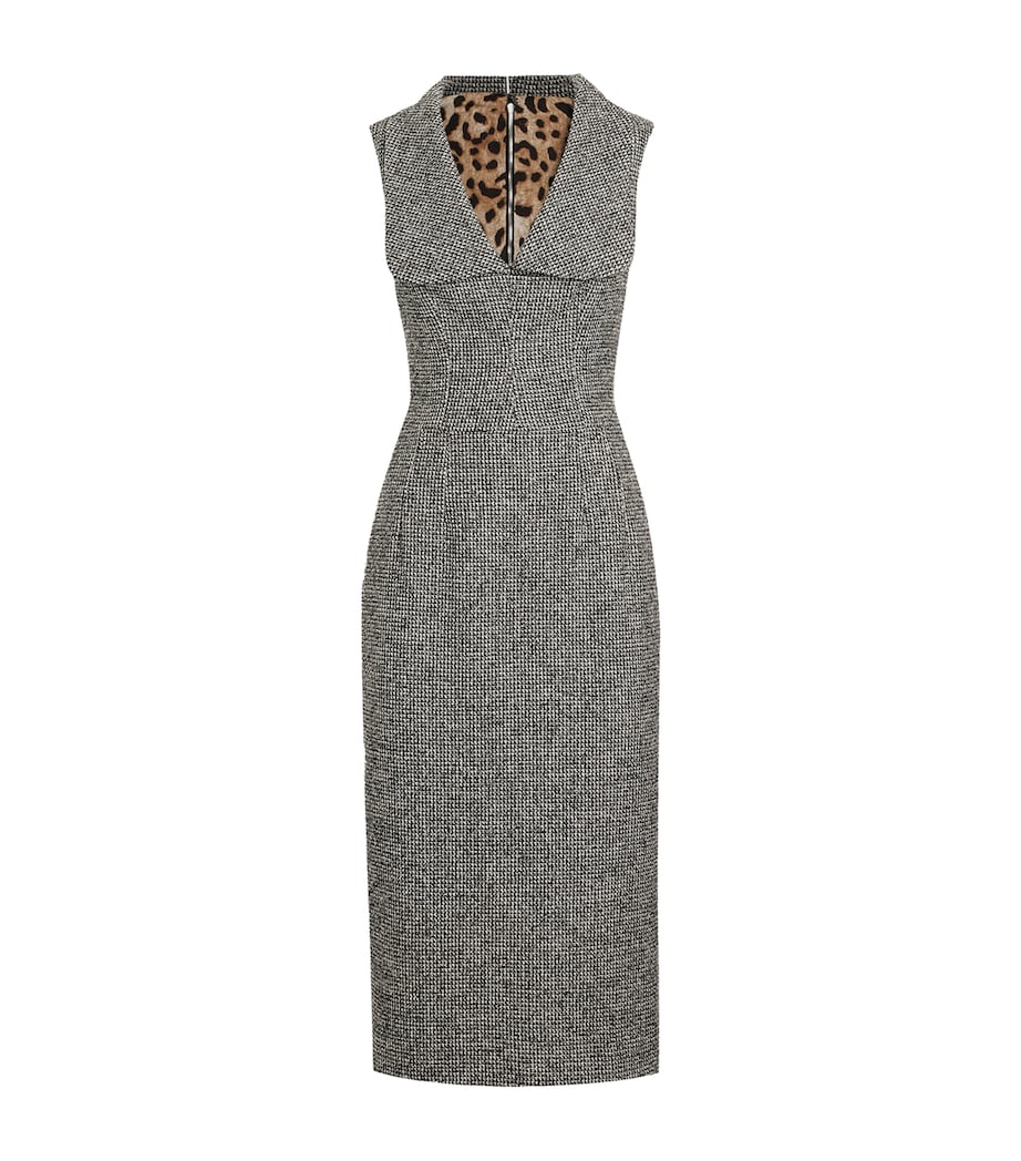 Wool Houndstooth Midi Dress FANTASY Image 1