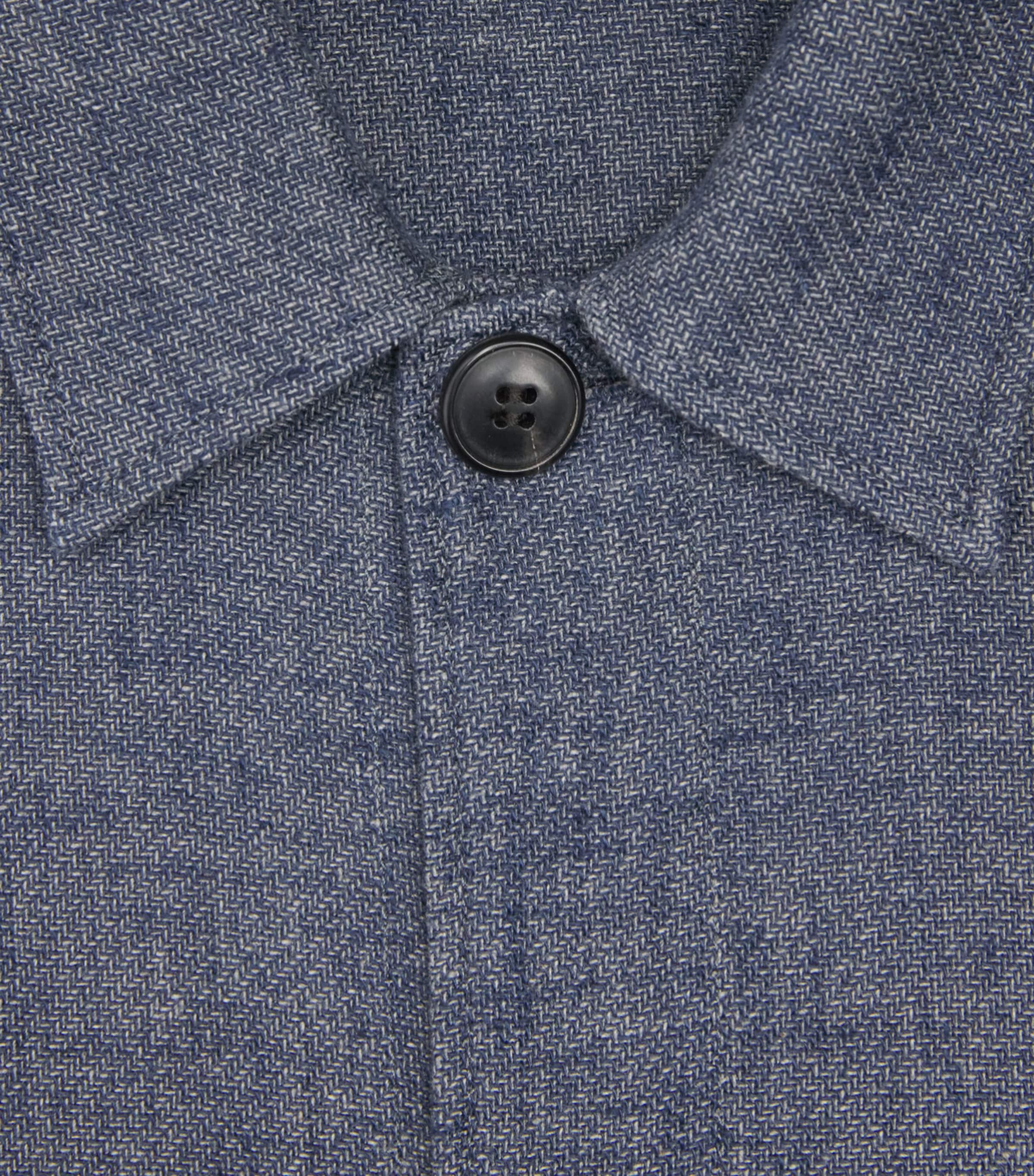 Sunspel Mens Cotton-Linen Twill Twin-Pocket Jacket Buds Denim Blue Image 6