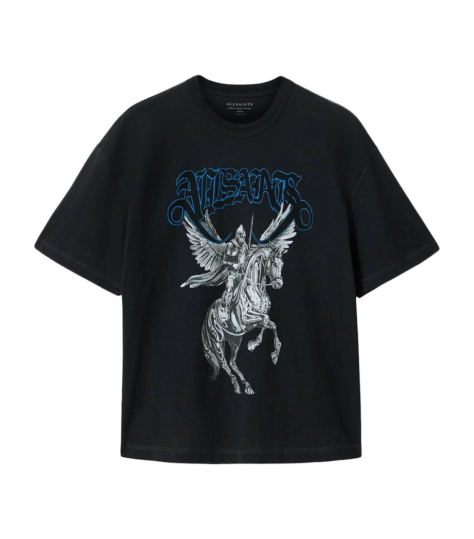 AllSaints Mens Seraph Graphic T-Shirt Washed Black Image 1