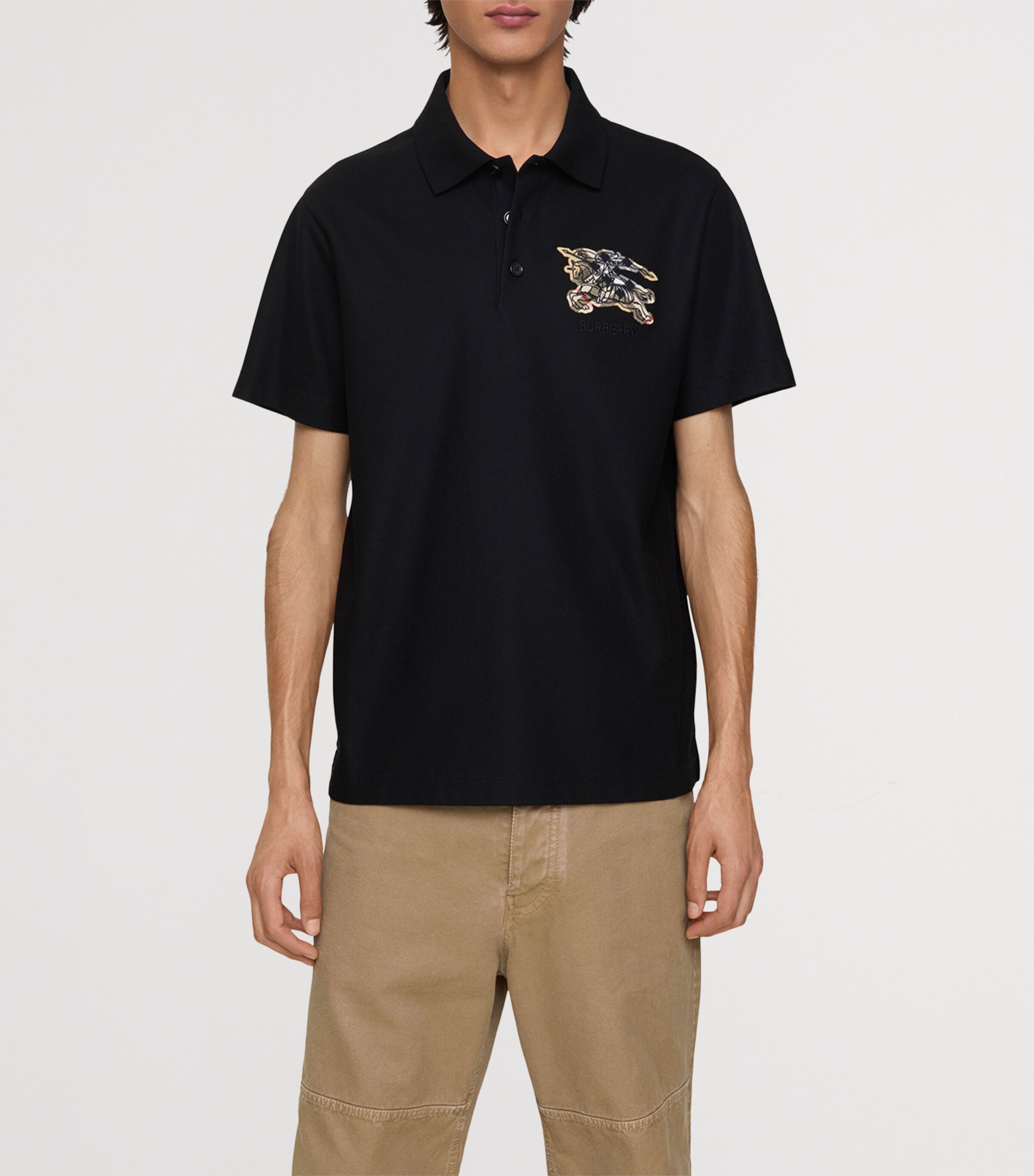 Cotton Check-EKD Polo Shirt BLACK Image 2
