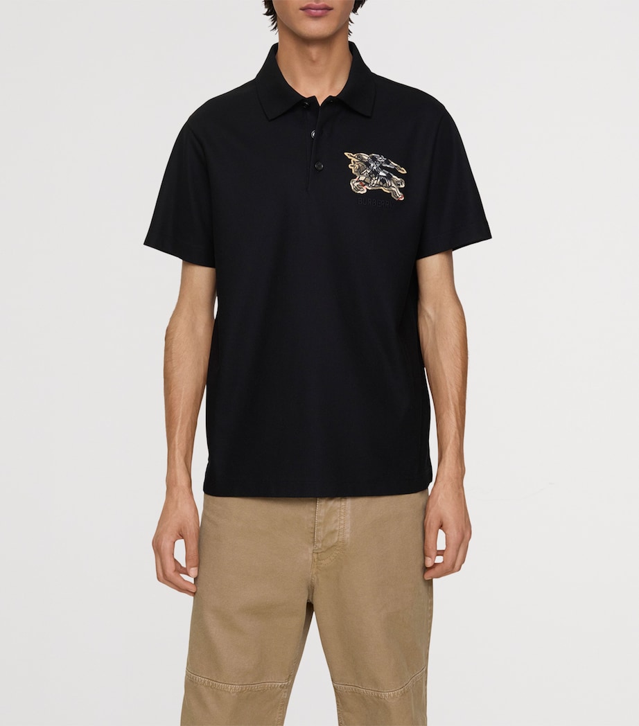 Cotton Check-EKD Polo Shirt BLACK Image 2