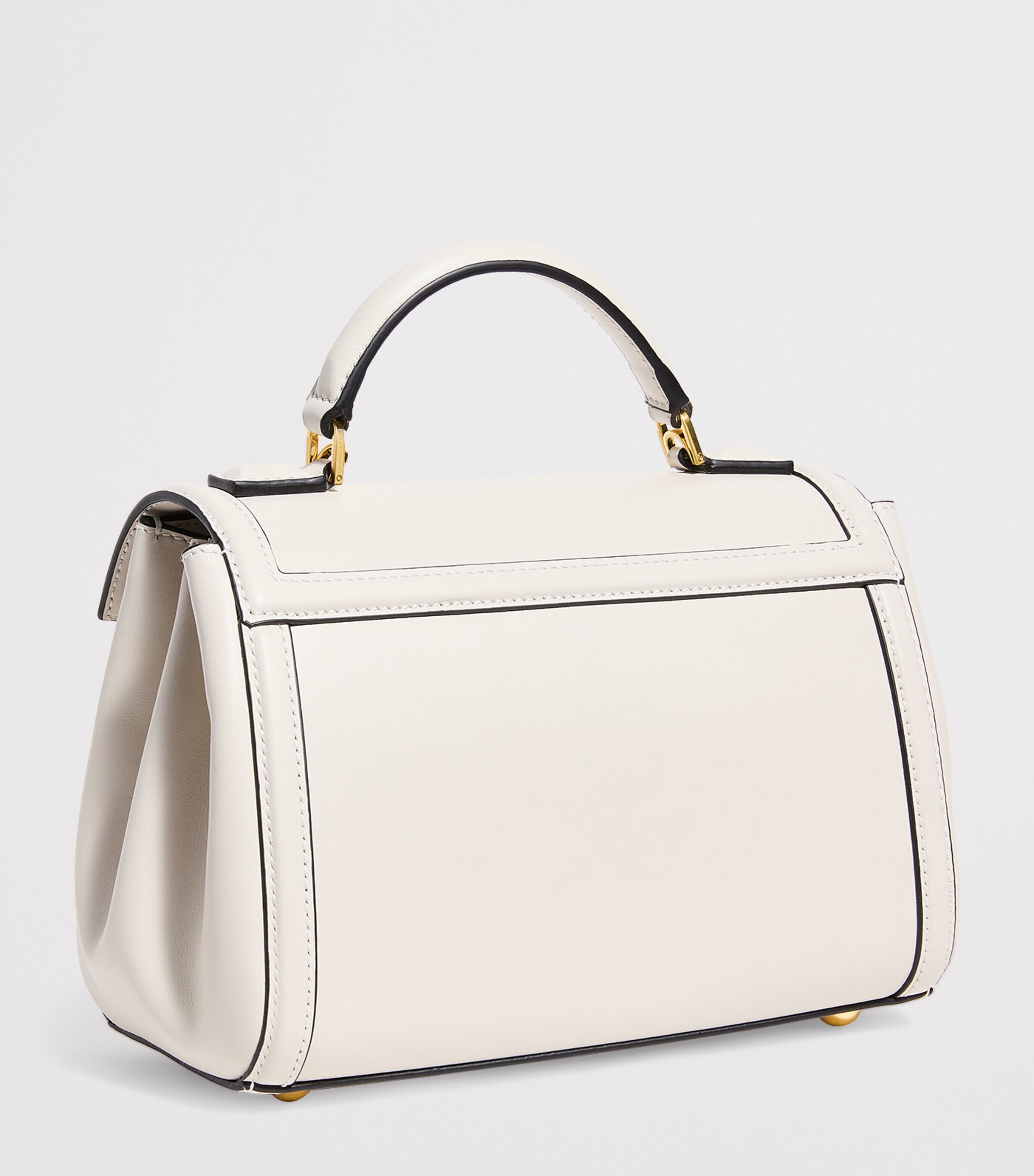 Demellier Leather Paris Top-Handle Bag Off White W/be Image 3