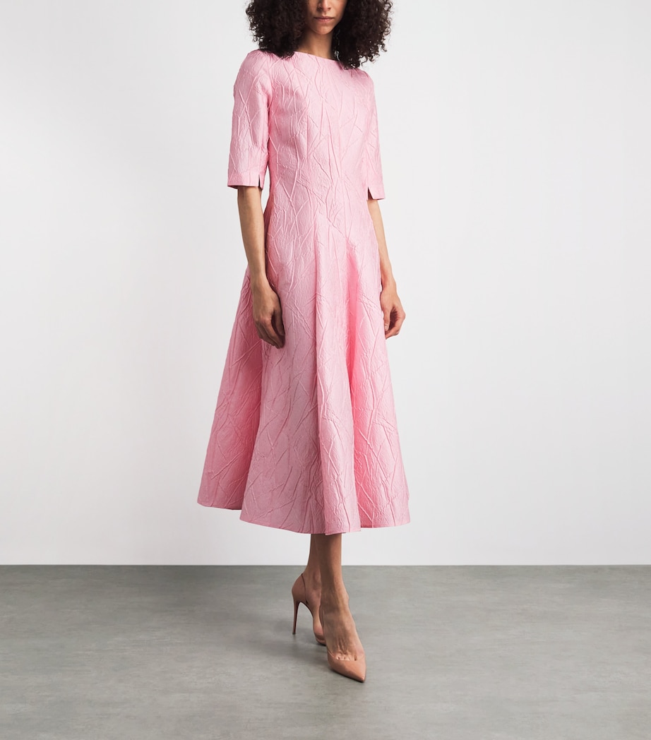 Talbot Runhof Womens Jacquard Gown Rosa Image 2