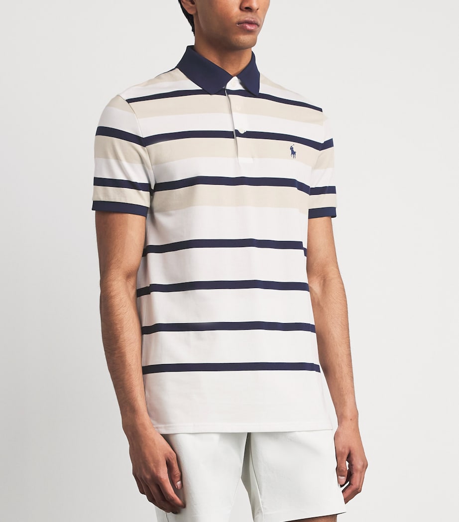 RLX Ralph Lauren Mens Stretch-Cotton Performance Polo Shirt Basic Sand Multi Image 4