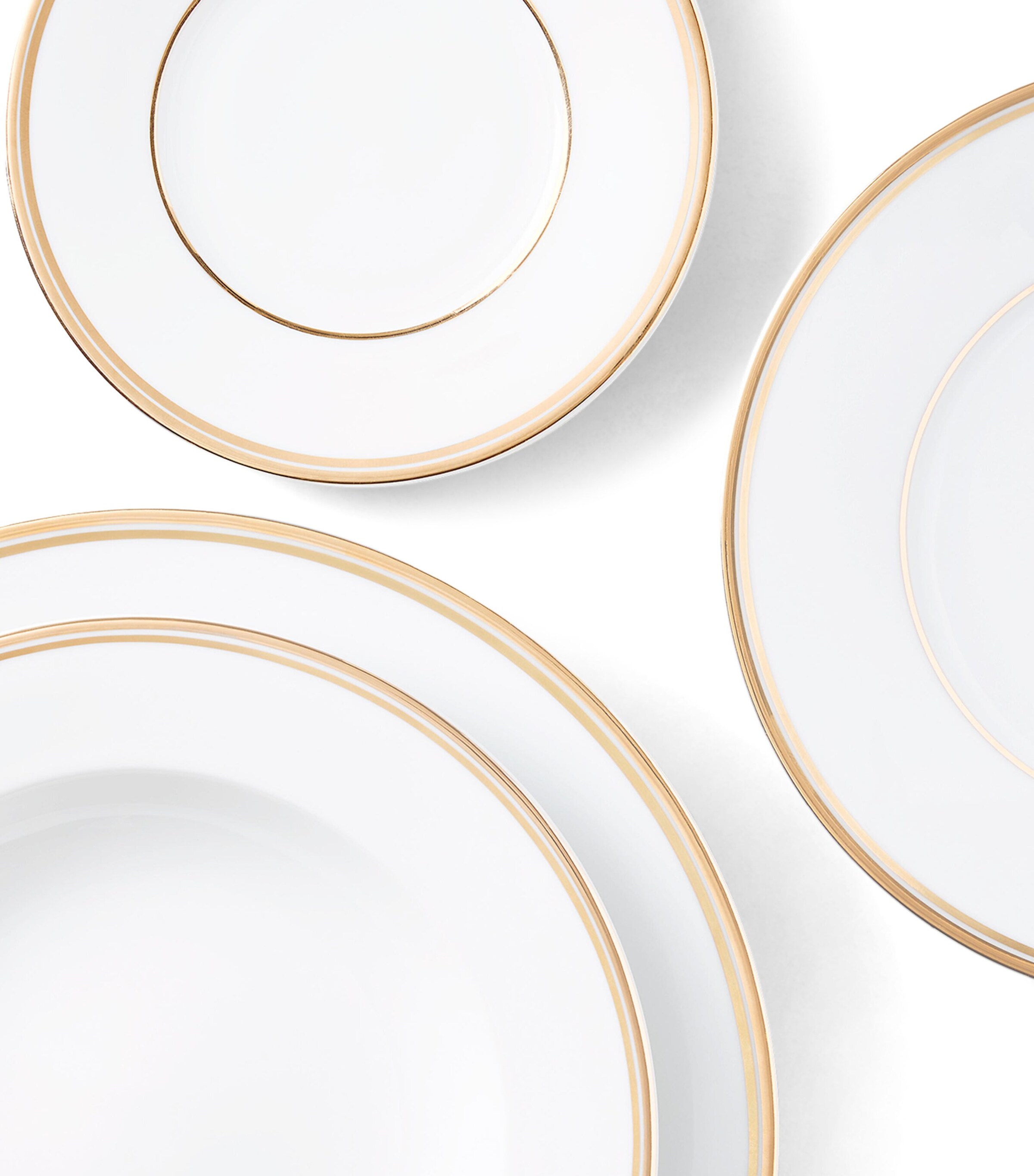 Ralph Lauren Home Porcelain Wilshire Soup Bowl (23cm) Gold/white Image 4