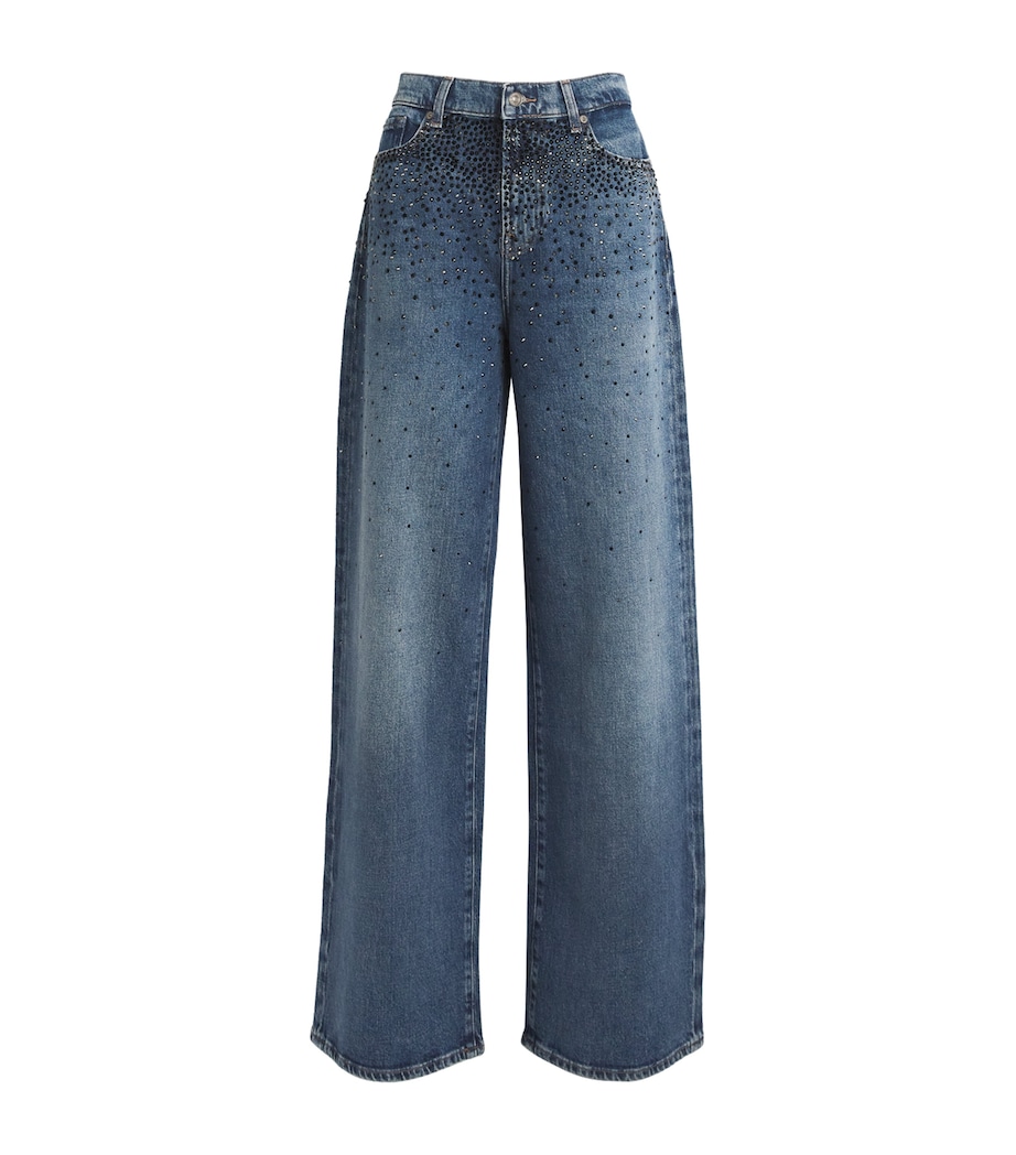 7 For All Mankind Womens Crystal-Embellished Low Slung High-Rise Jeans Candy Image 1
