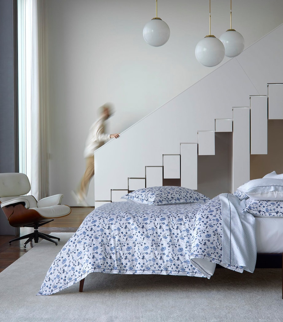 Cotton Vila King Oxford Pillowcase Pair (50cm x 75cm) ARDÓSIA (BLUE) Image 3