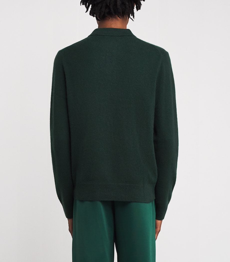 Cashmere Polo Sweater GREEN Image 4