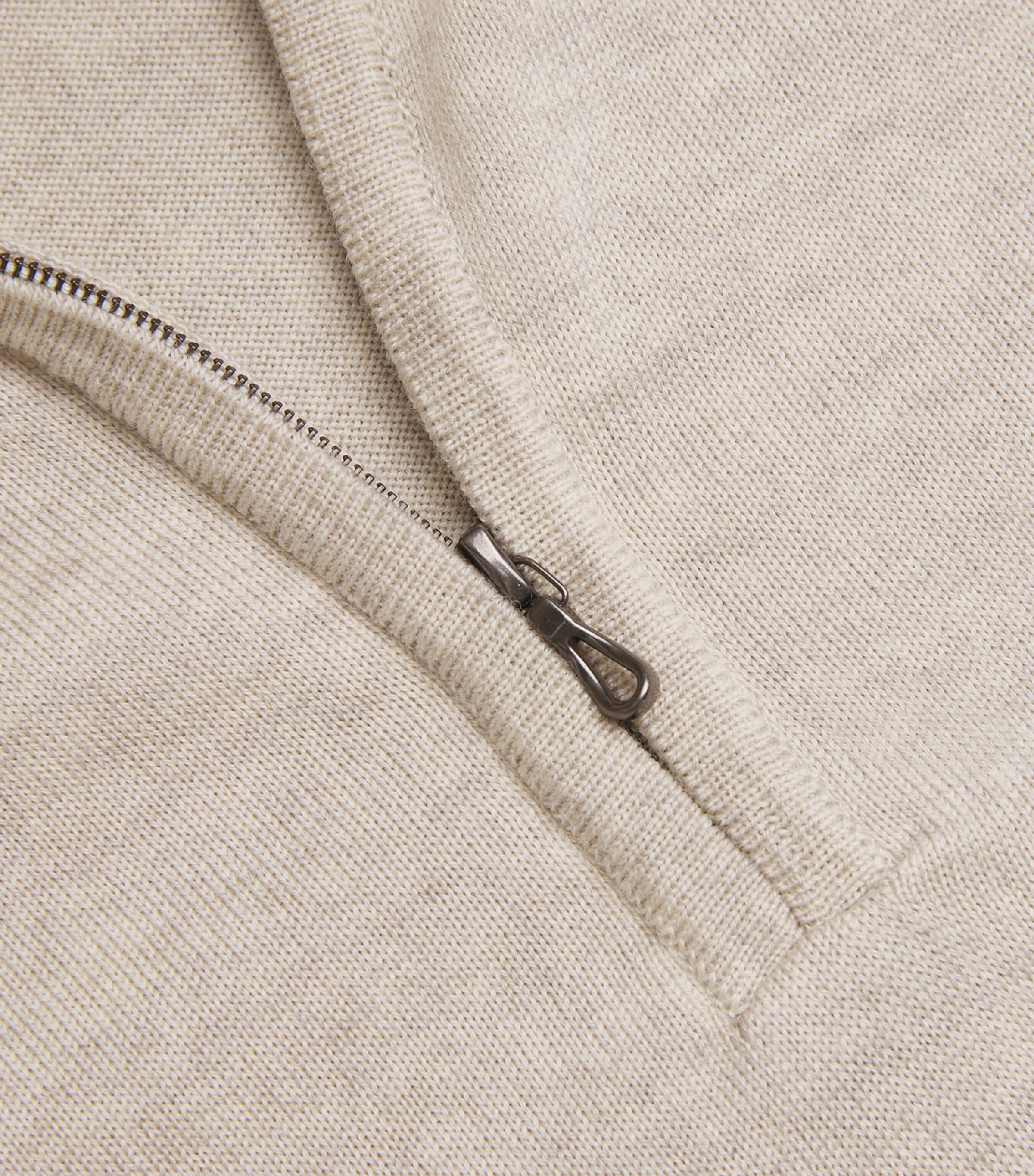 John Smedley Mens Extra Fine Merino Wool Half-Zip Tapton Sweater Grey Fleece Image 5