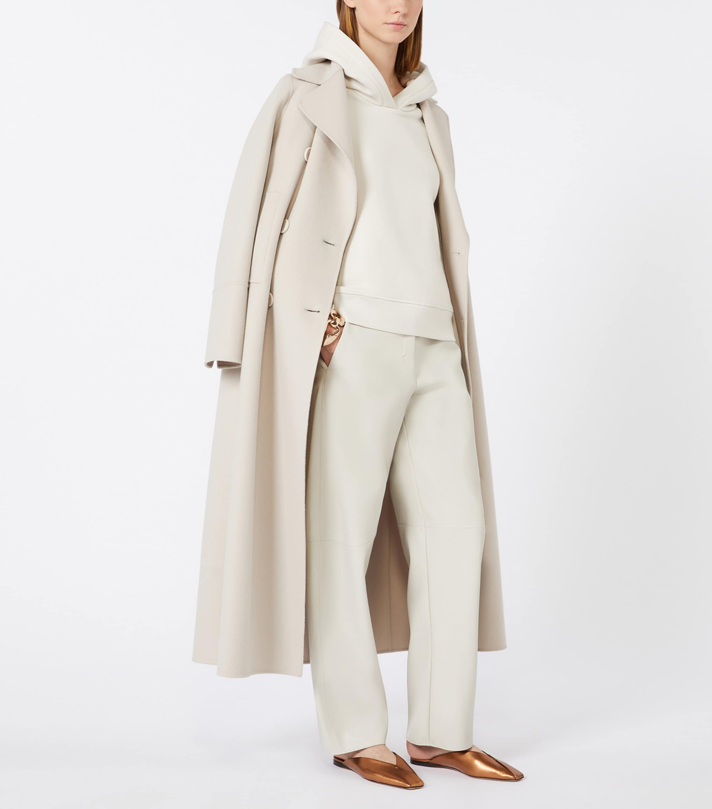 Virgin Wool Coat SAND Image 3