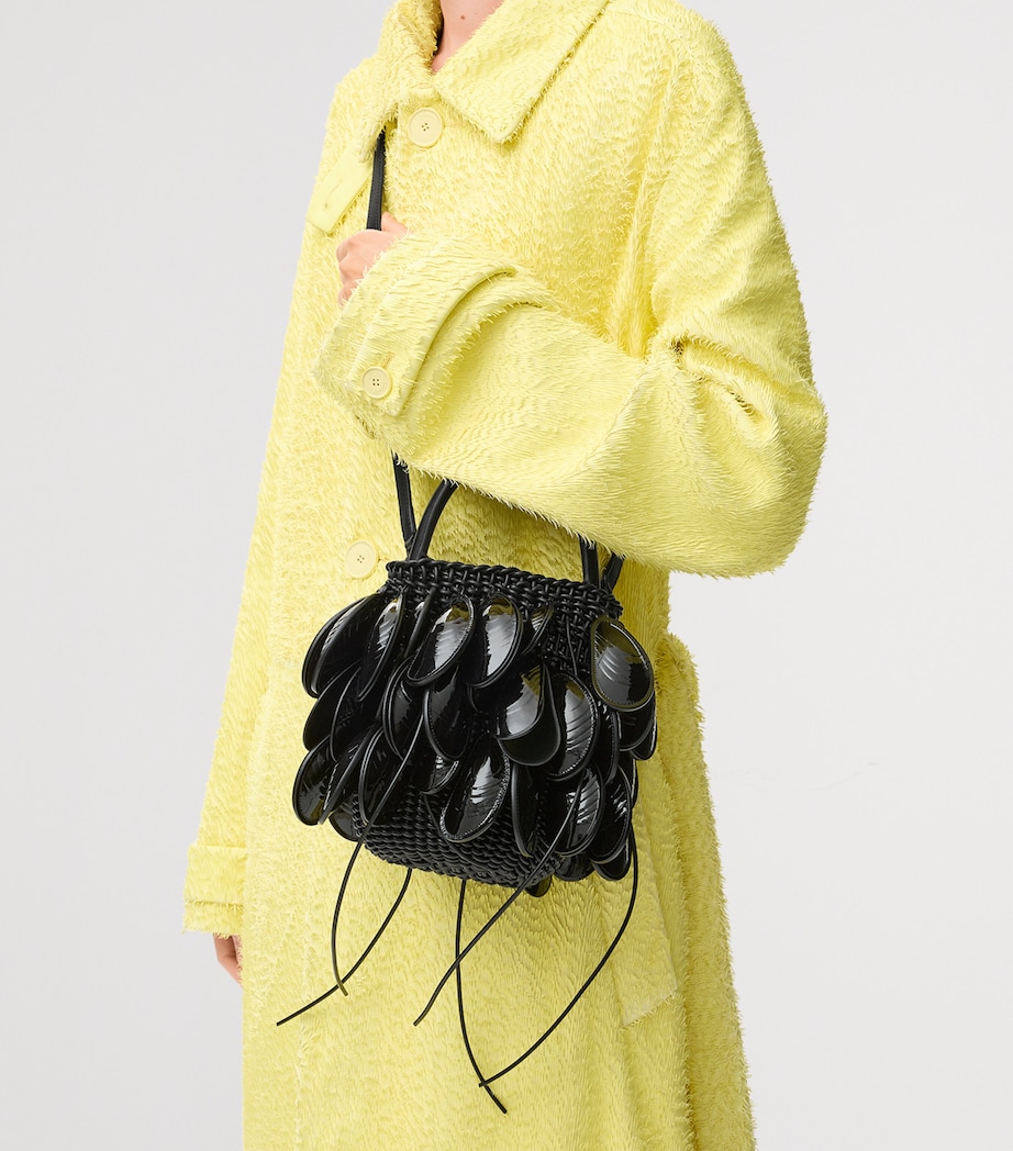 Leather Shell Bucket Bag BLACK Image 3