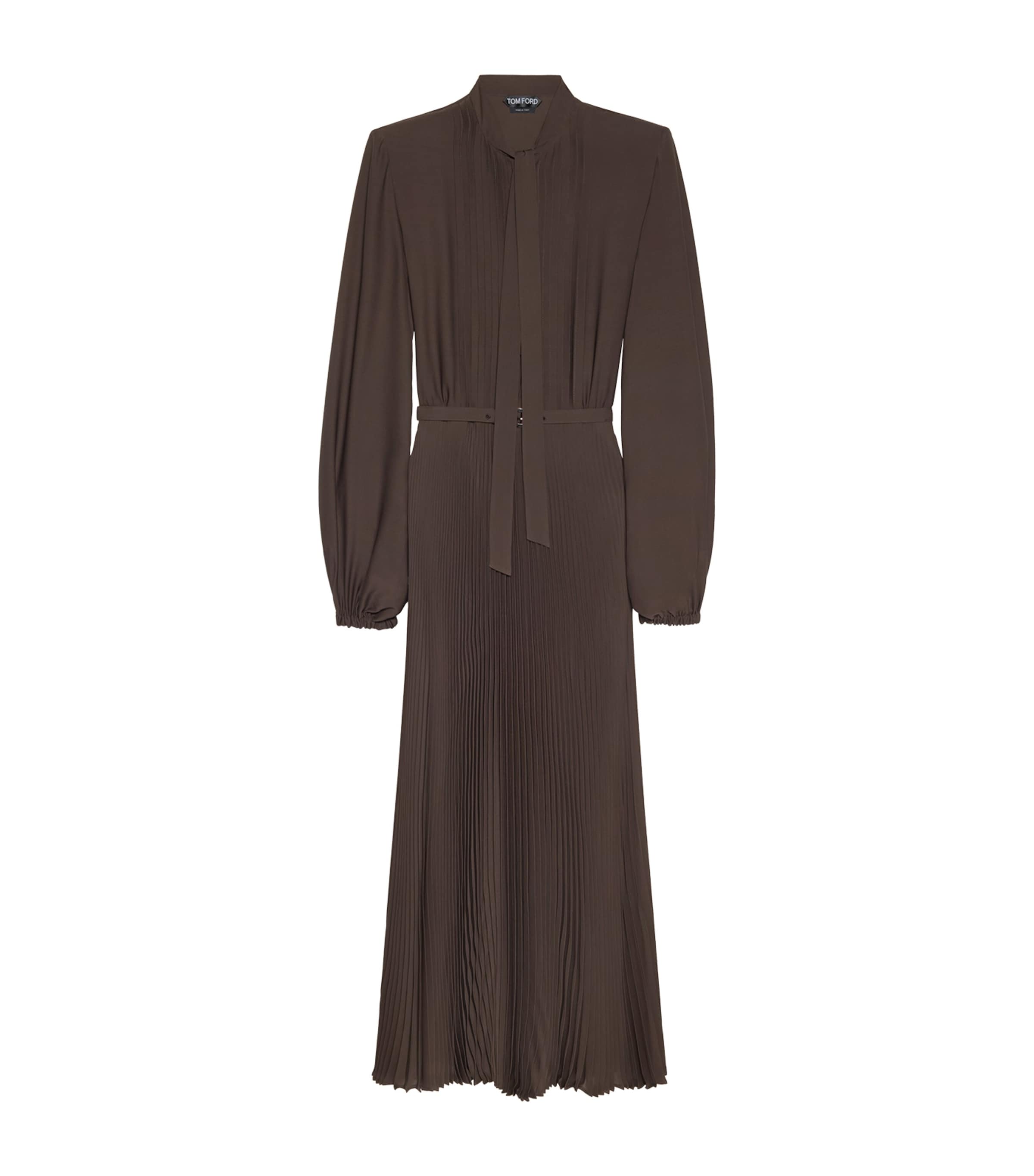 TOM FORD Womens Silk Plissé Sunray Maxi Shirt Dress Gcw Image 2